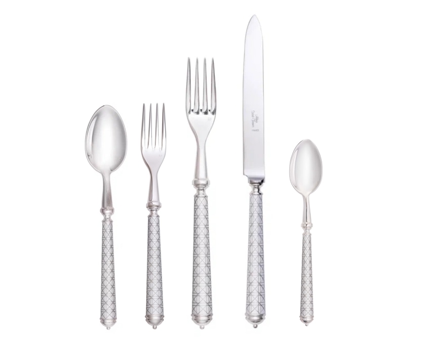 Alain Saint-Joanis, Croisette White, Flatware set for 1 person (5 pieces)