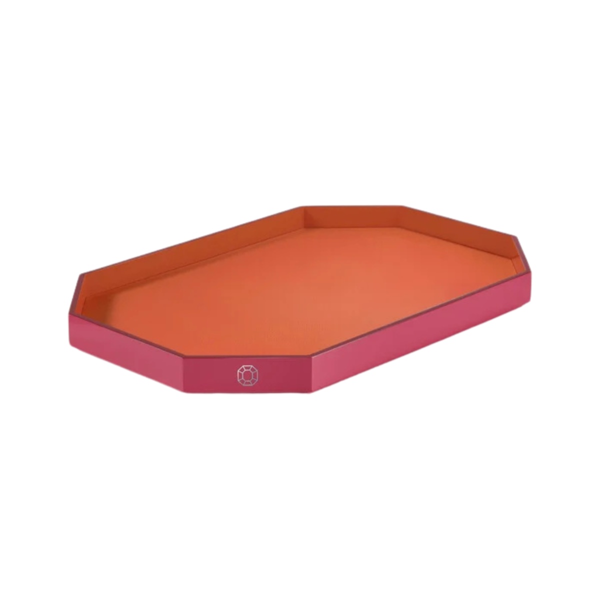 Baccarat, Octogone trays and coasters, Tray large, orange