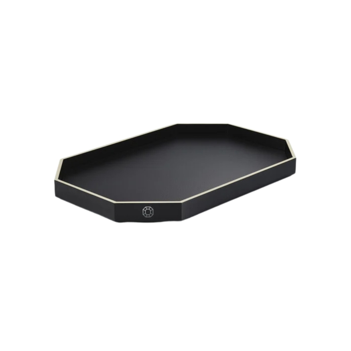 Baccarat, Octogone trays and coasters, Tray medium, black