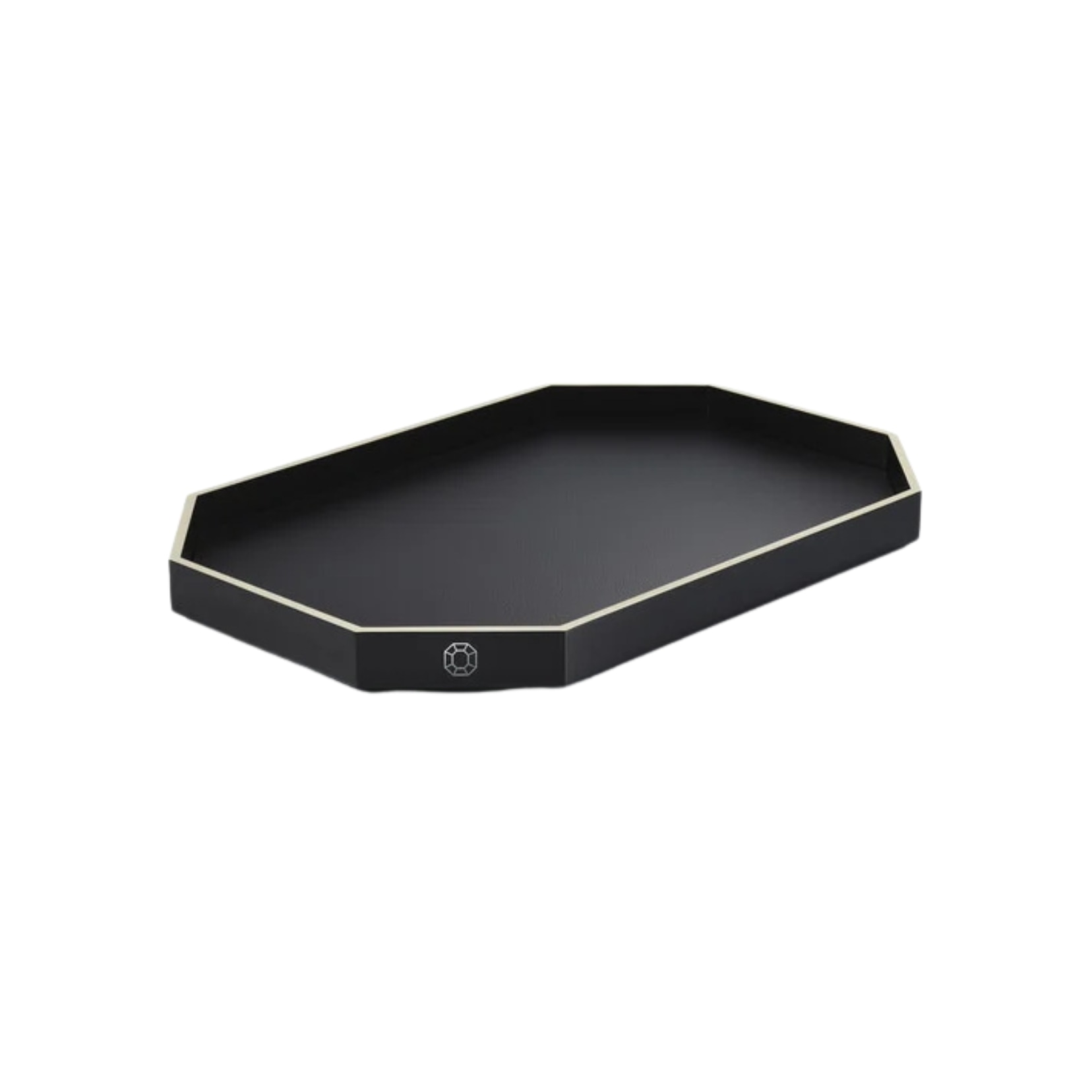 Baccarat, Octogone trays and coasters, Tray medium, black