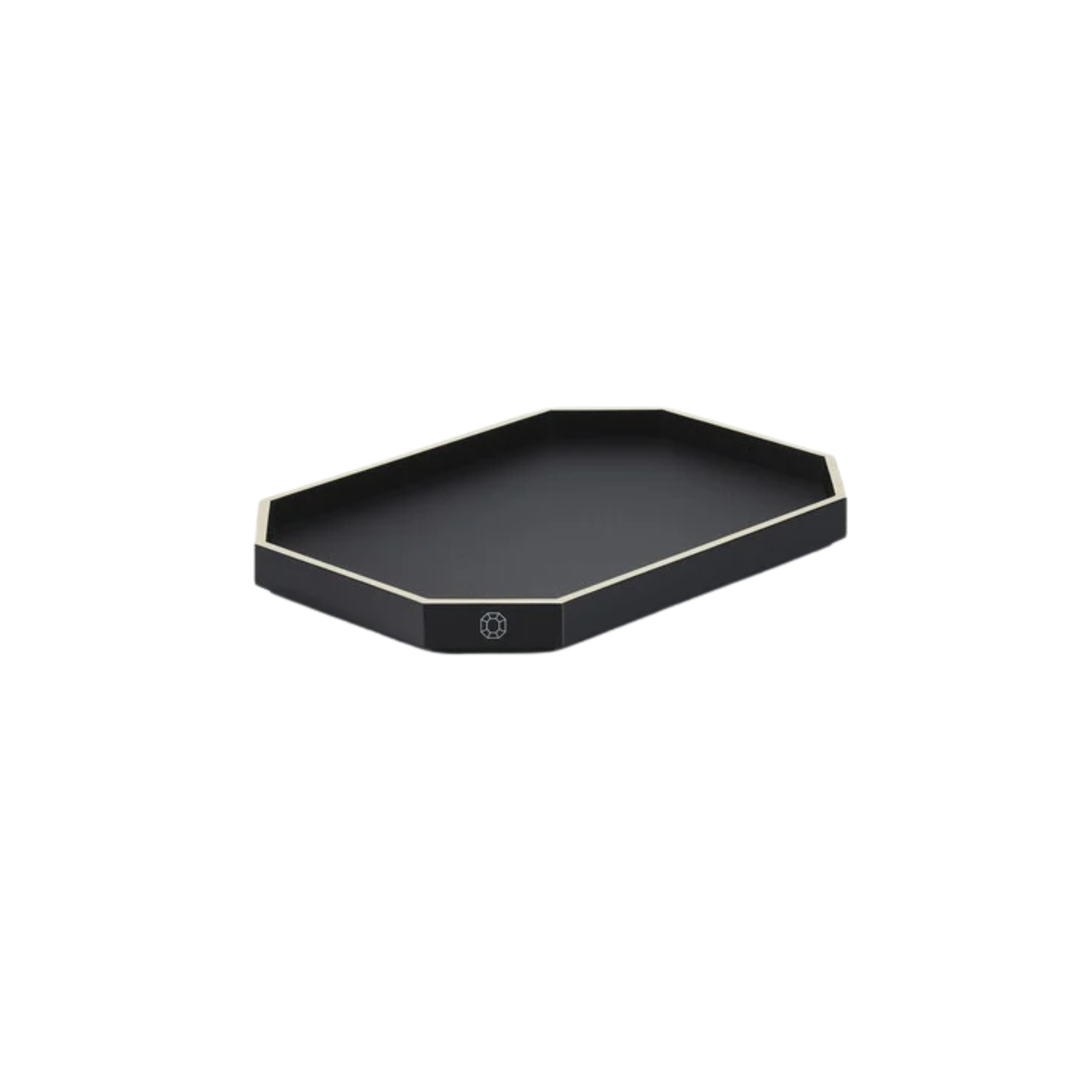 Baccarat, Octogone trays and coasters, Tray small, black