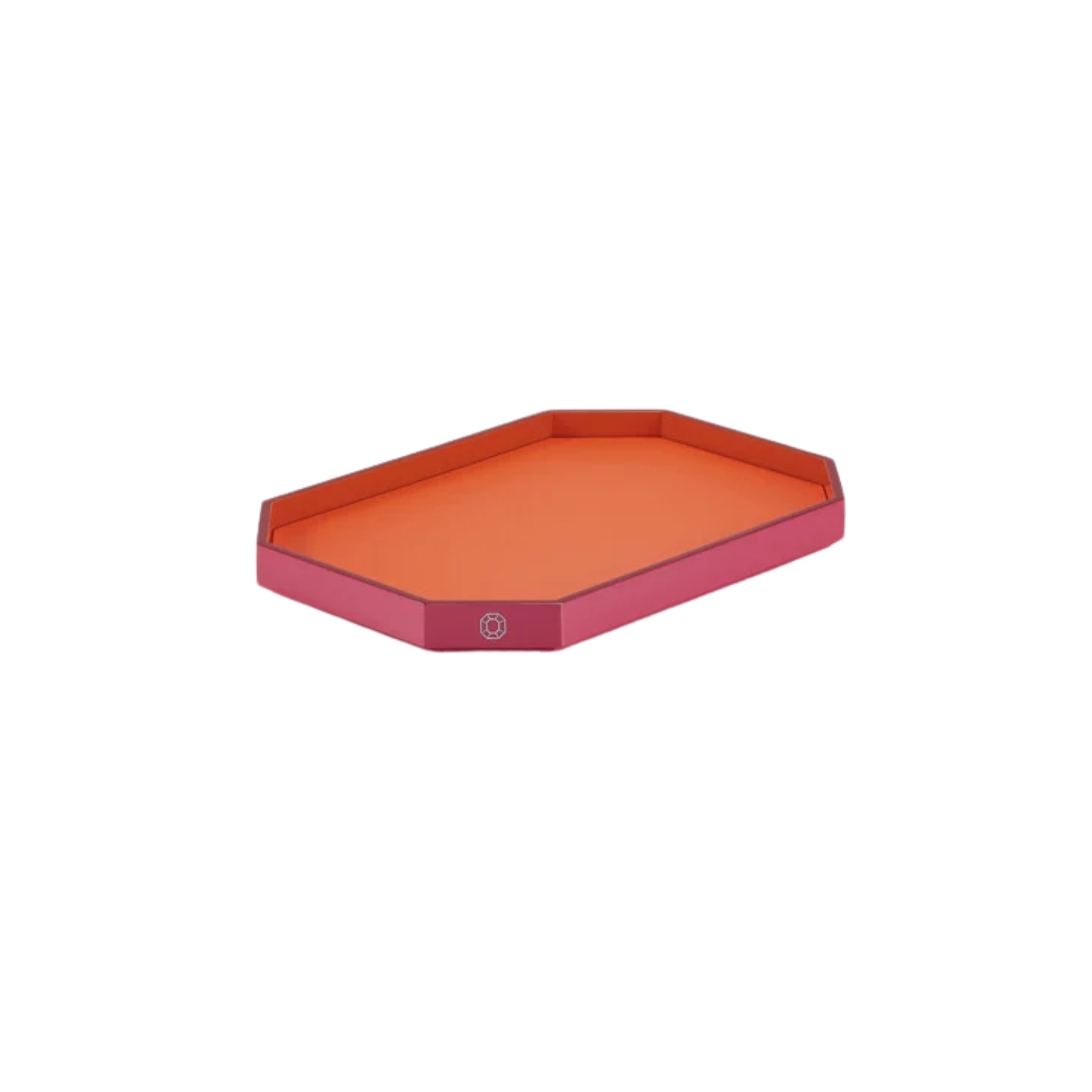 Baccarat, Octogone trays and coasters, Tray small, orange