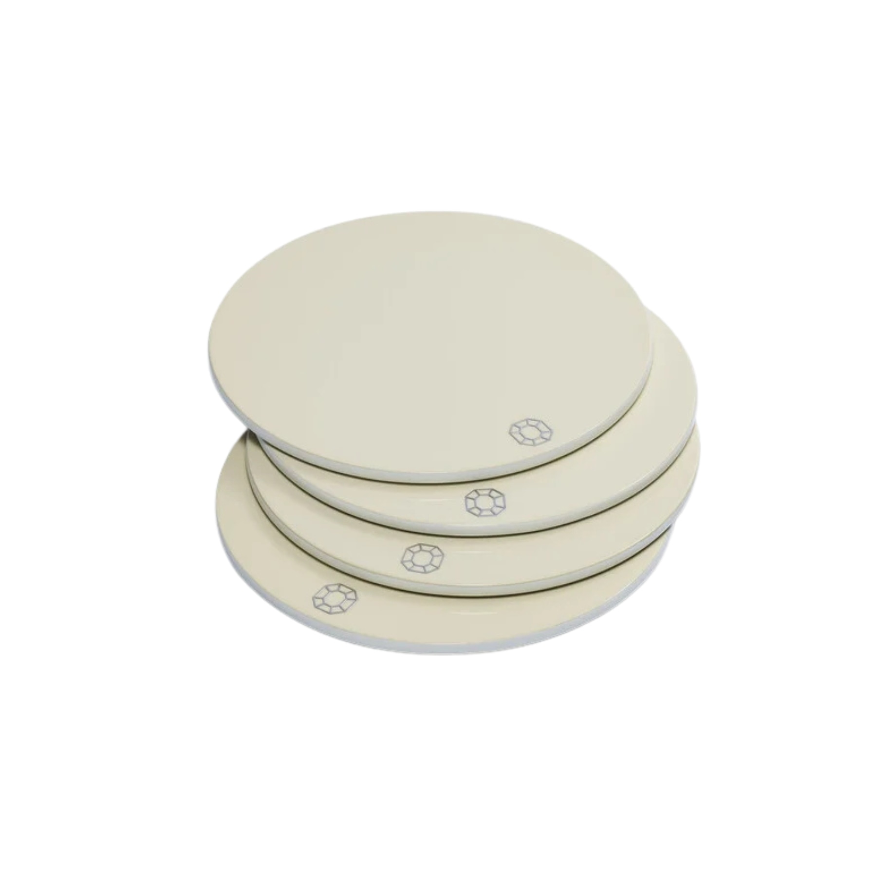 Baccarat, Octogone trays and coasters, Coaster set of 4, ivory