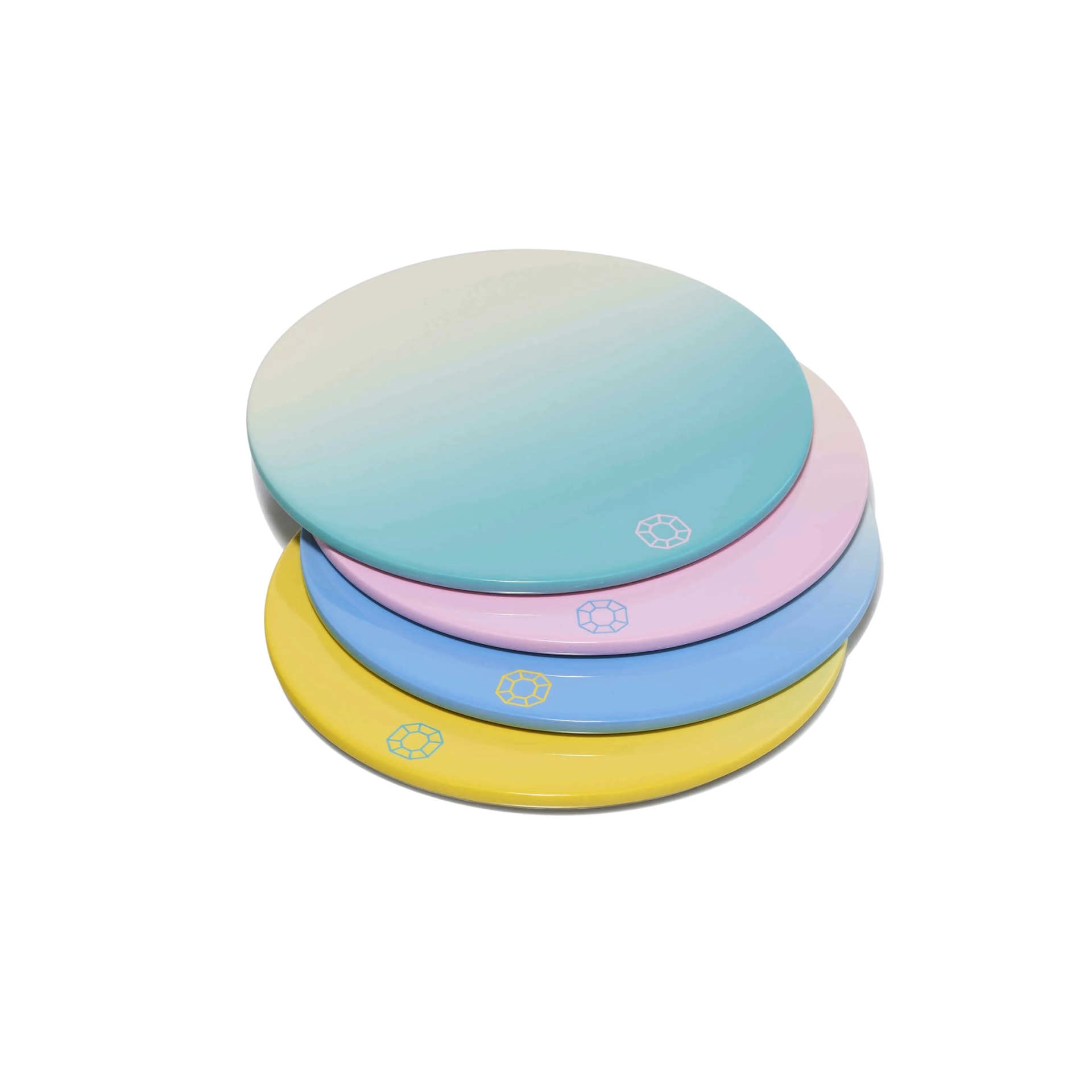 Baccarat, Octogone trays and coasters, Coaster set of 4, pastel