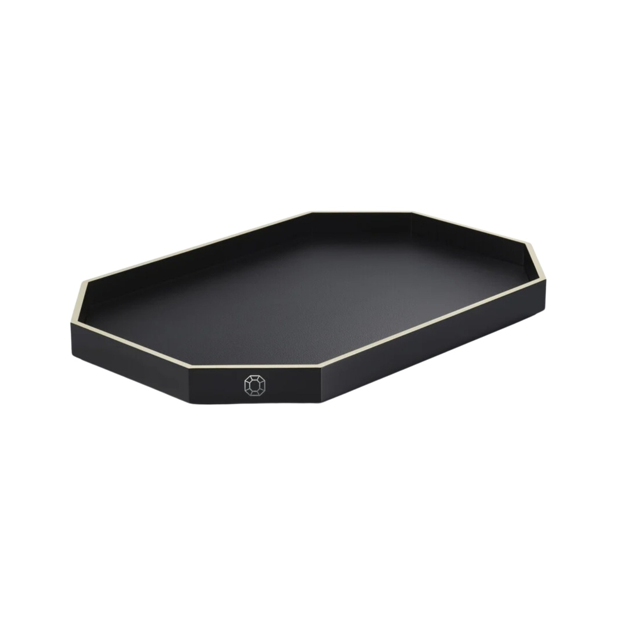 Baccarat, Octogone trays and coasters, Tray large, black