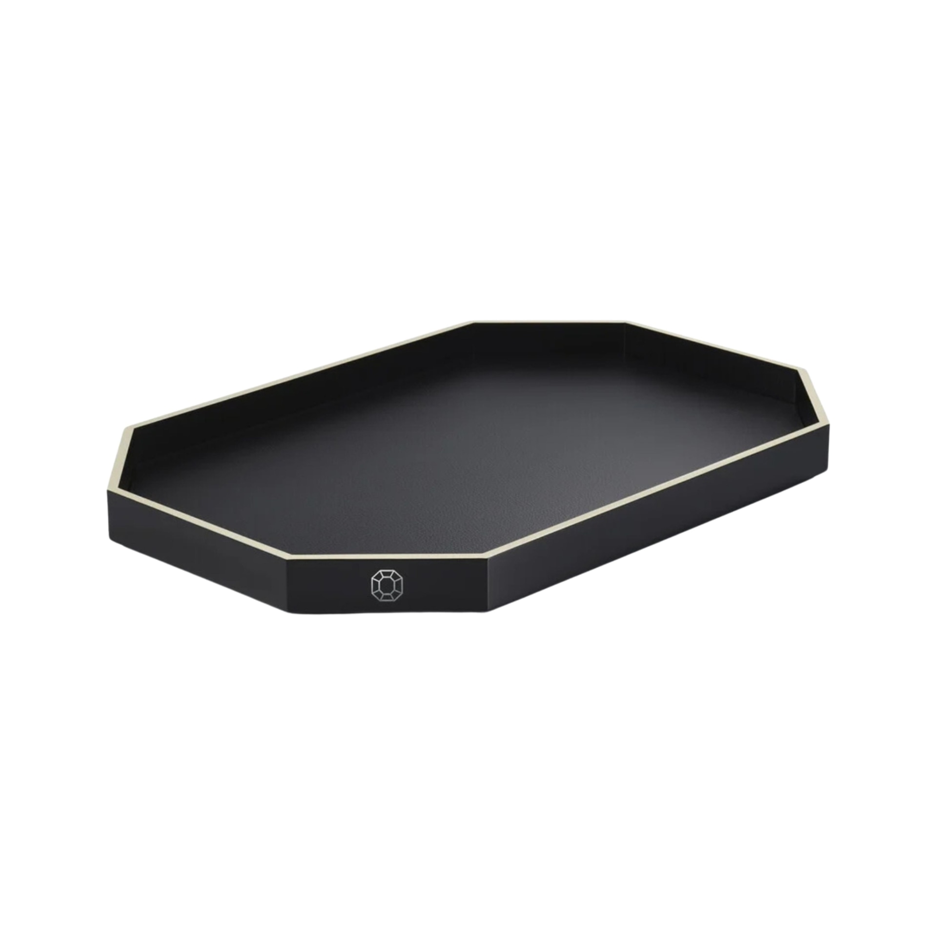 Baccarat, Octogone trays and coasters, Tray large, black