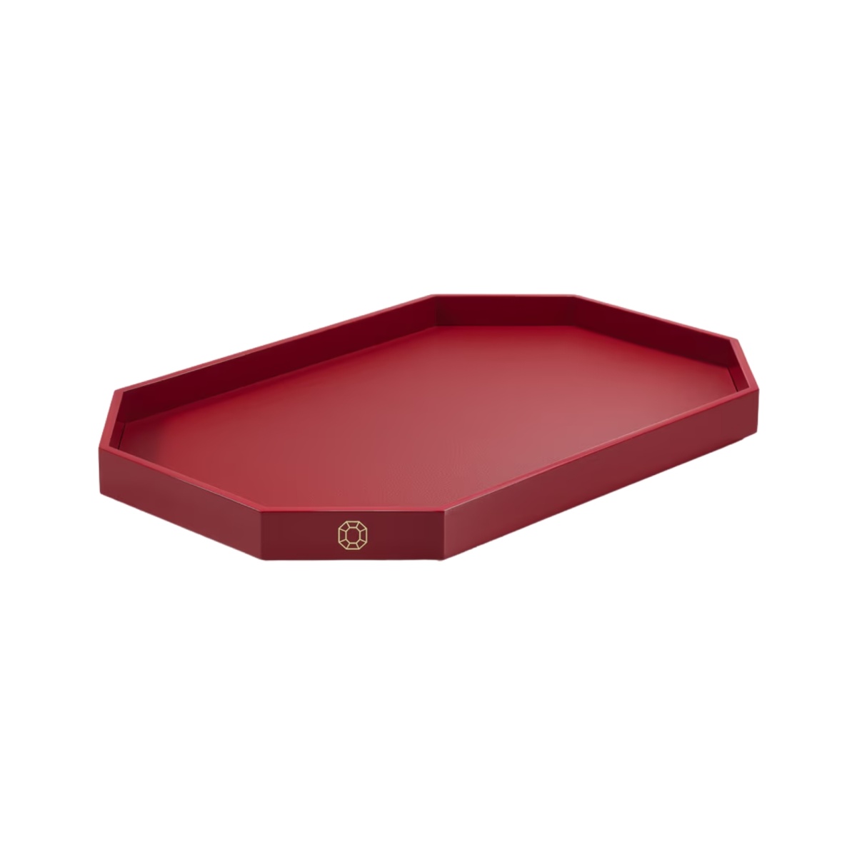 Baccarat, Octogone trays and coasters, Tray large, red