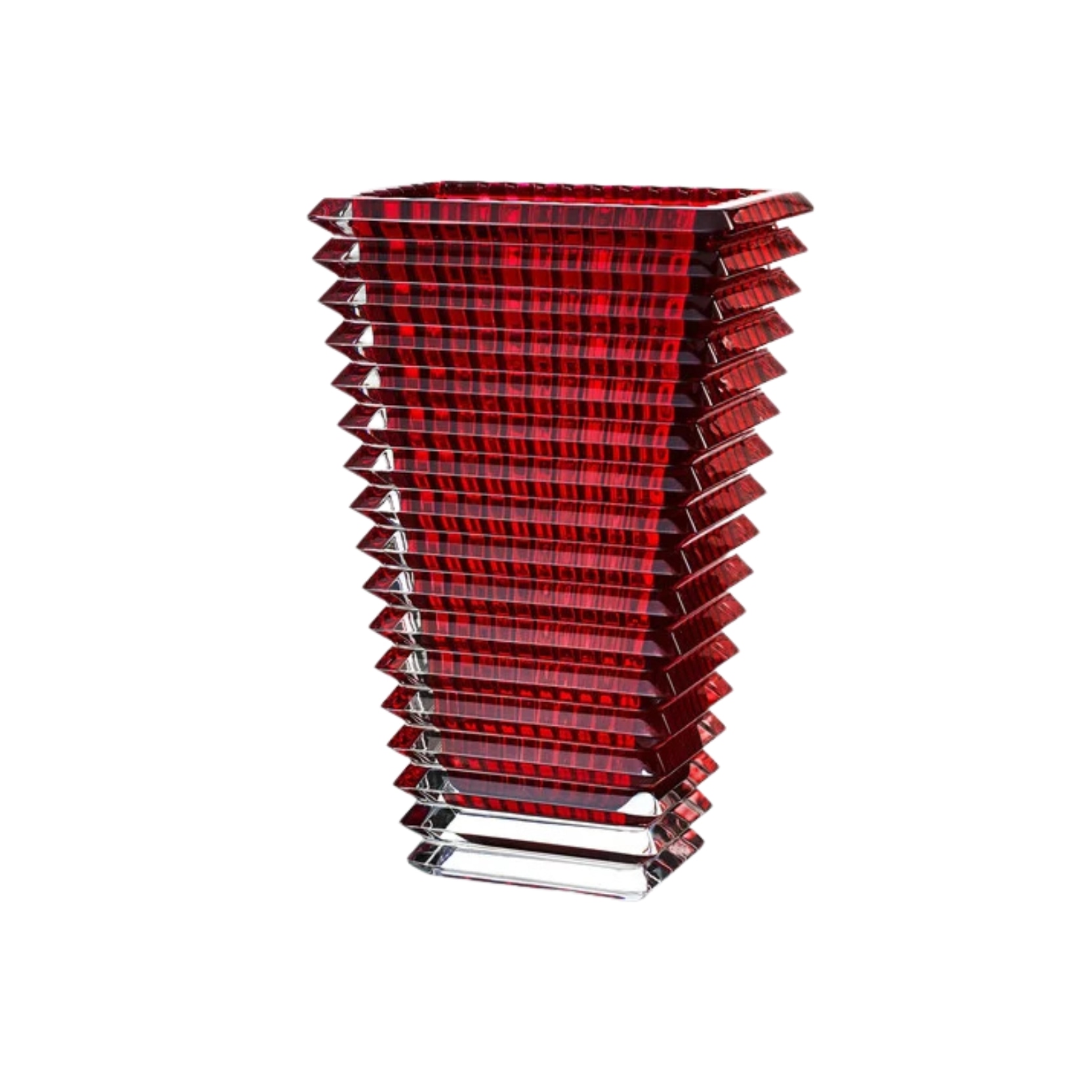 Baccarat, Eye vases, Rectangular vase large, red