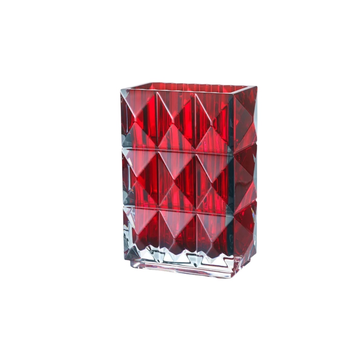 Baccarat, Louxor vases, Rectangular vase, red