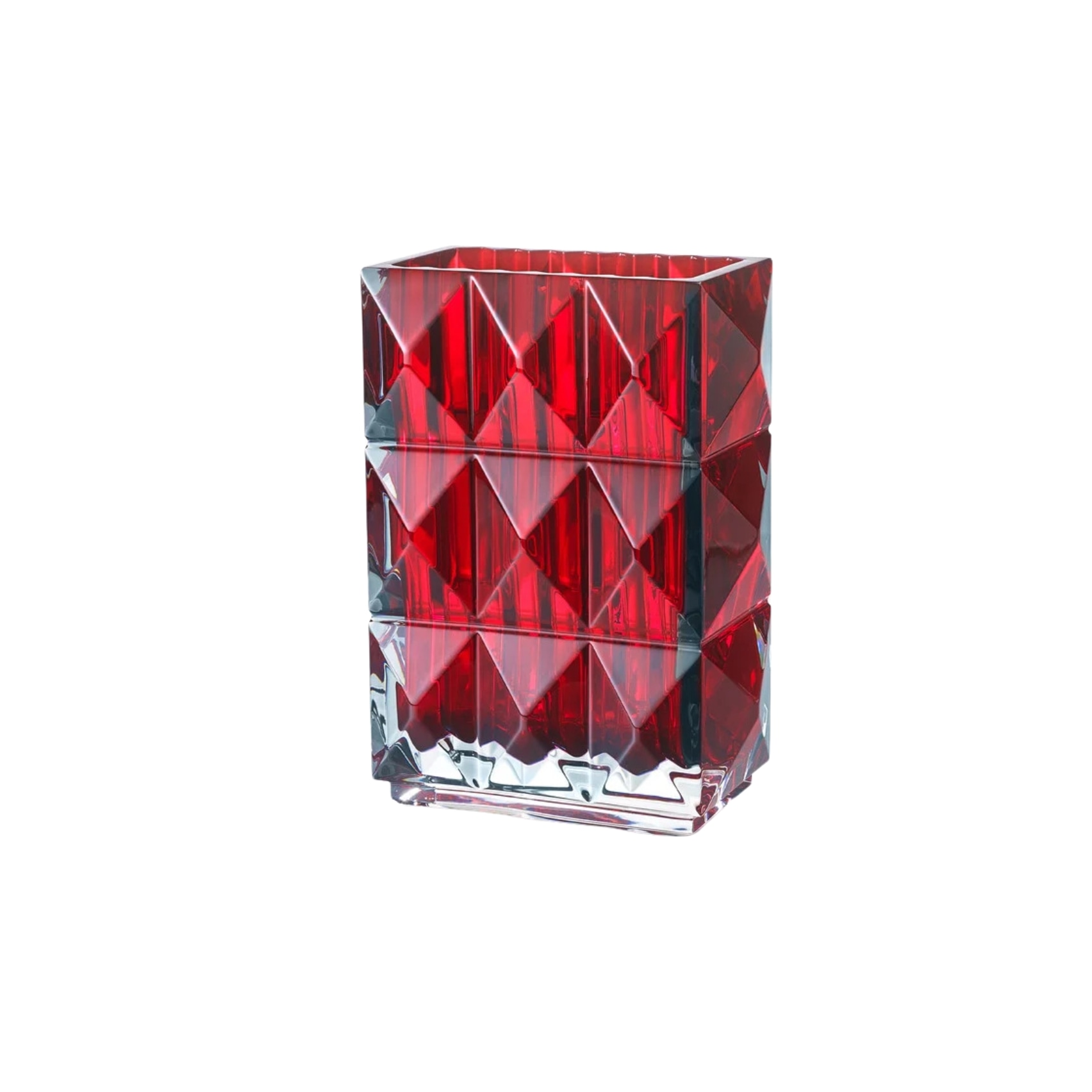Baccarat, Louxor vases, Rectangular vase, red