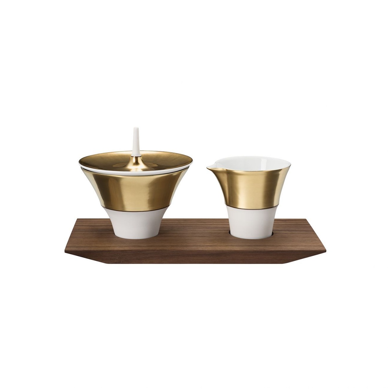 Hering Berlin, Polite Gold, Milk & sugar dishes set on tray