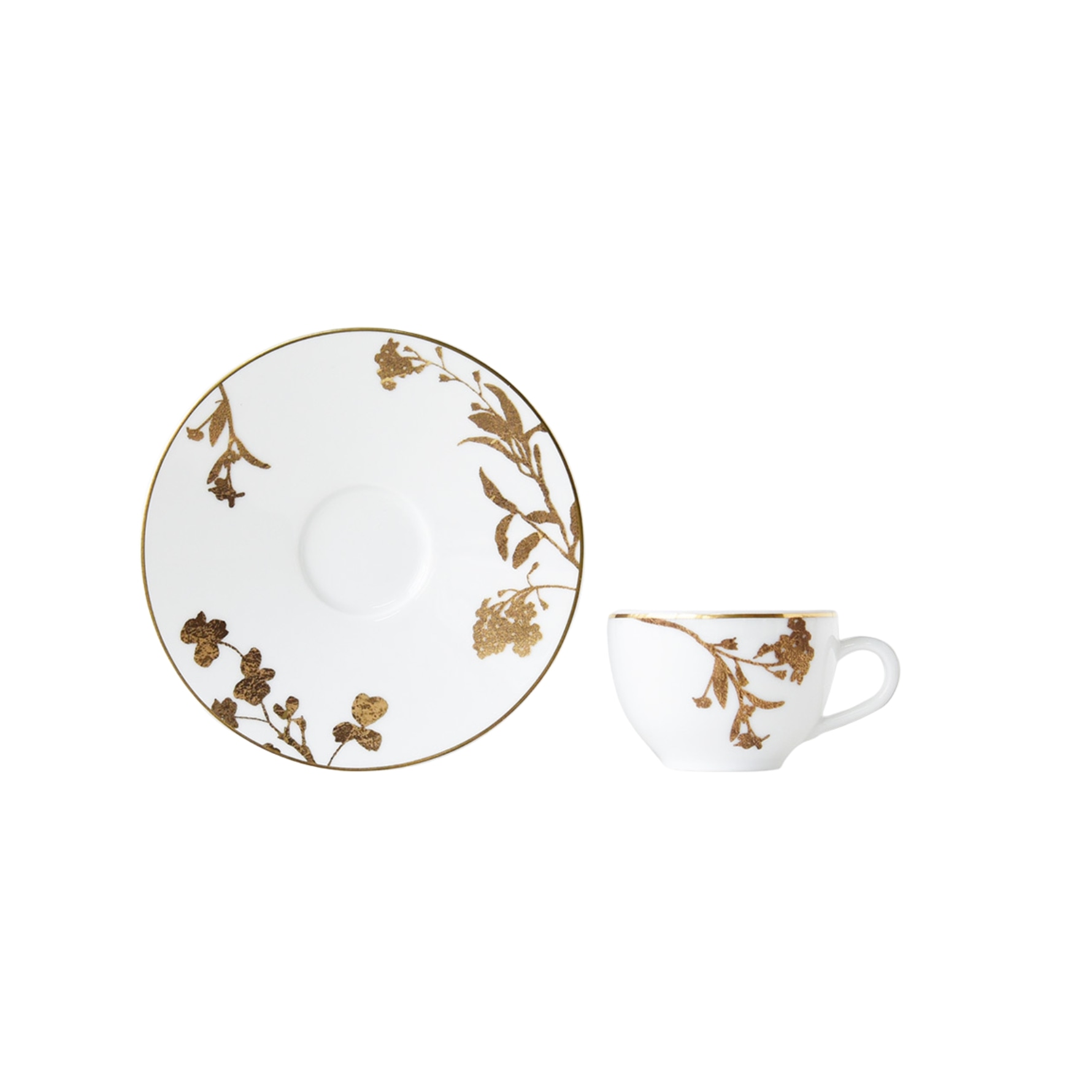 Bernardaud, Vegetal Gold, Moka cup and saucer