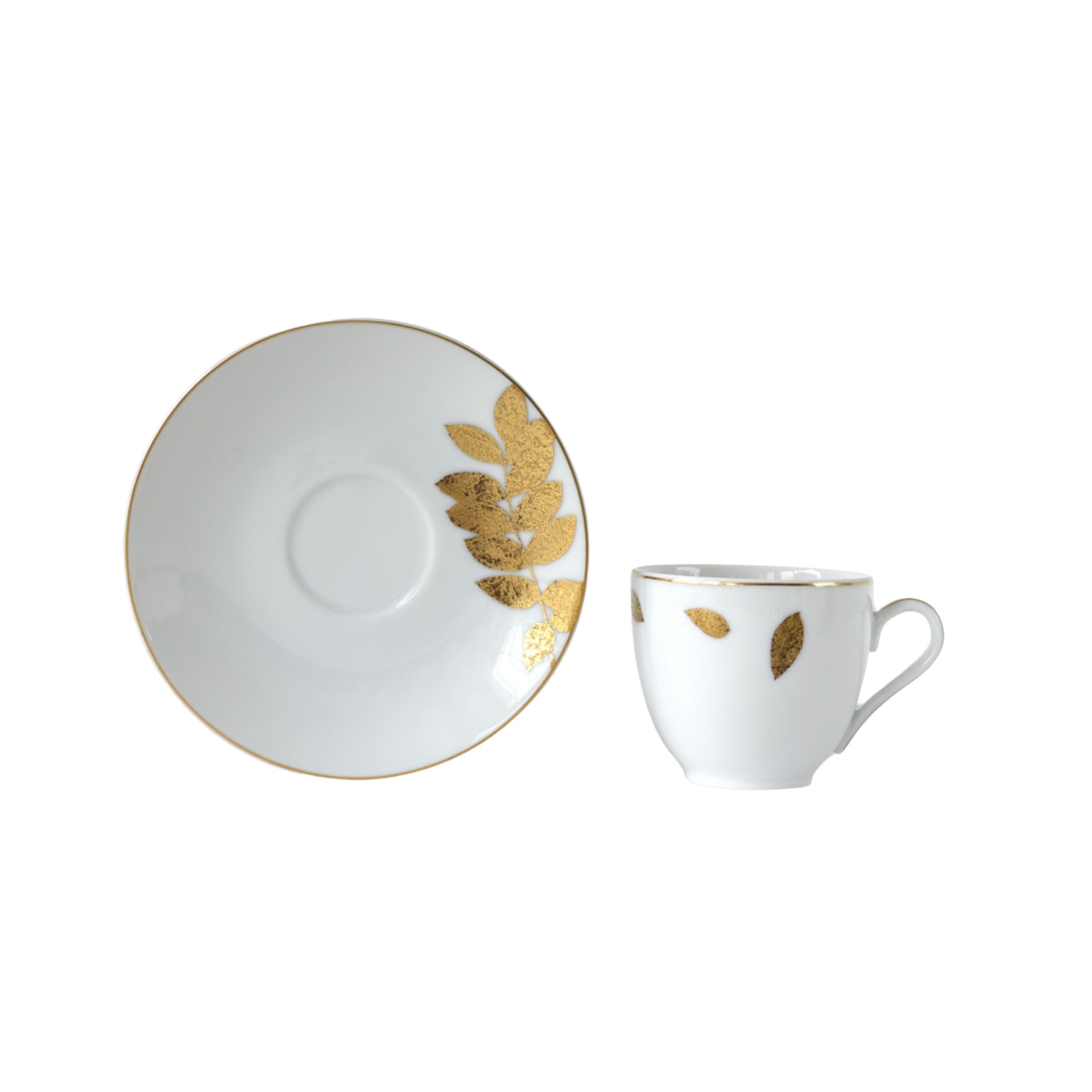 Bernardaud, Vegetal Gold, Espresso cup and saucer