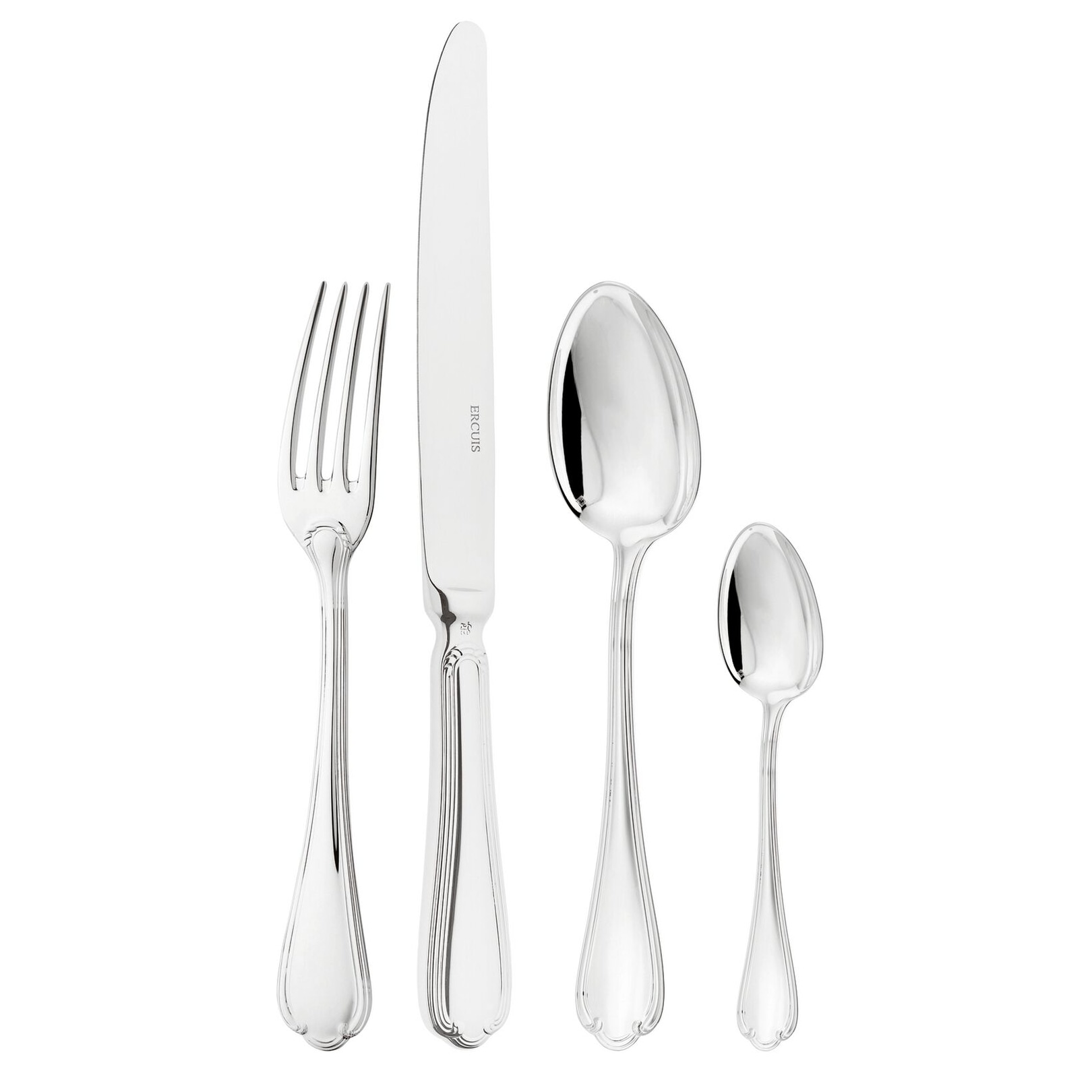 Ercuis, Sully, stainless steel, Flatware set for 12 people (48 pieces)