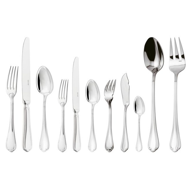 Ercuis, Sully, stainless steel, Flatware set for 12 people (110 pieces)