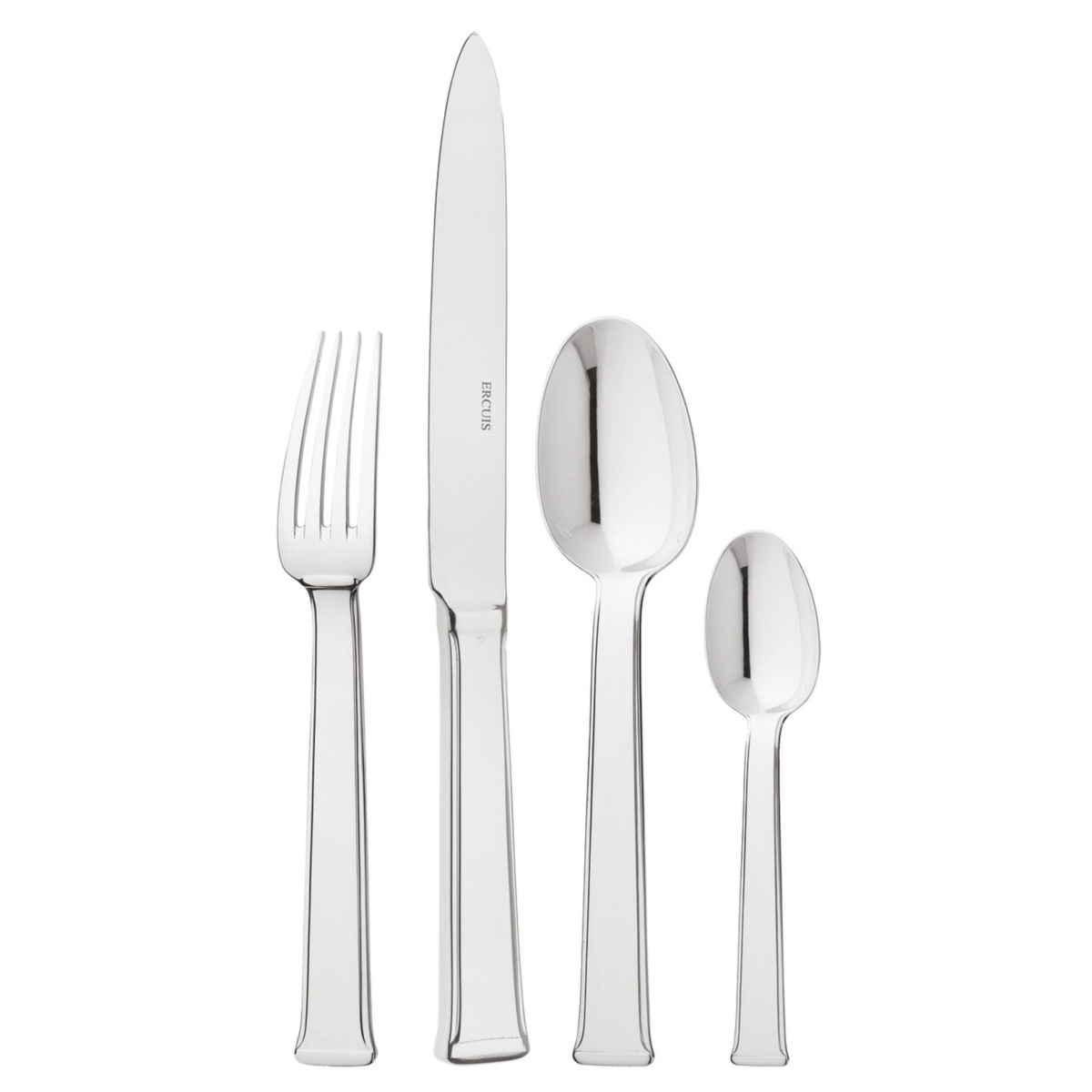 Ercuis, Séquoia, stainless steel, Flatware set for 12 people (48 pieces)