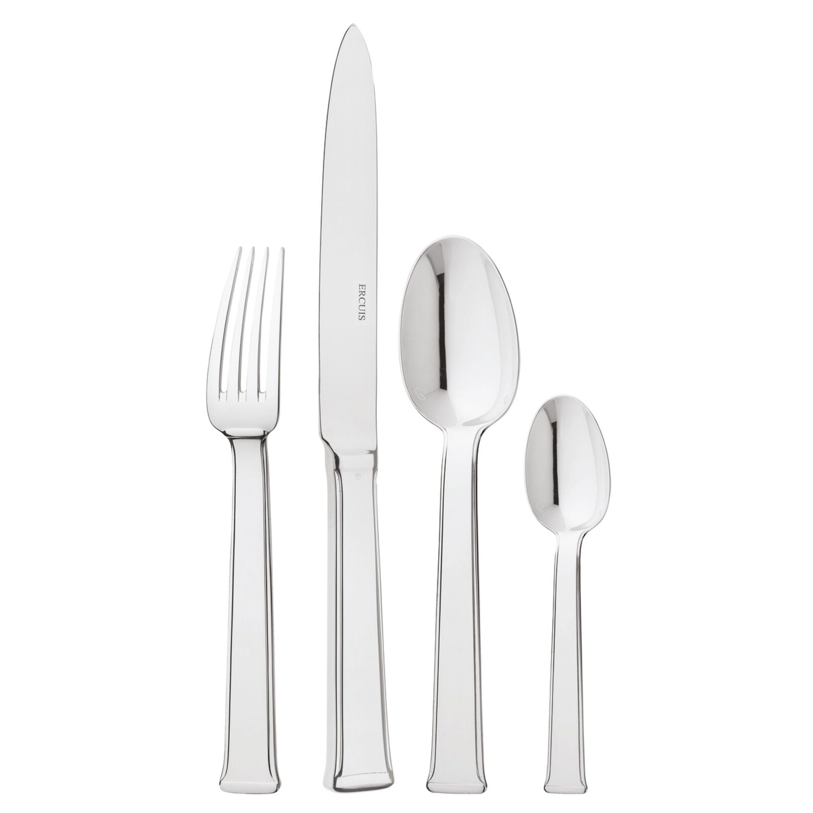 Ercuis, Séquoia, stainless steel, Flatware set for 12 people (48 pieces)