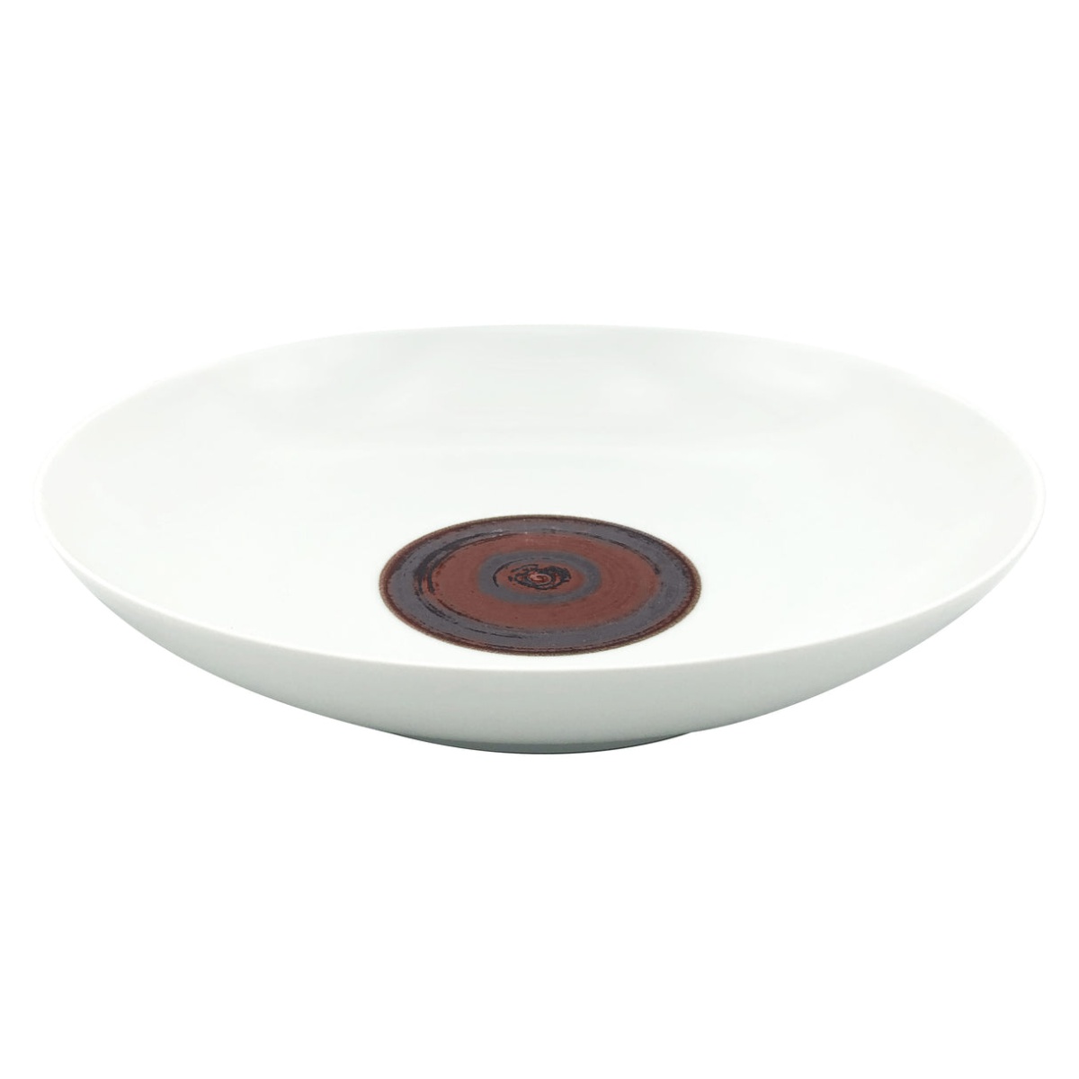 Jaune de Chrome, Tellure, Flat round dish, white