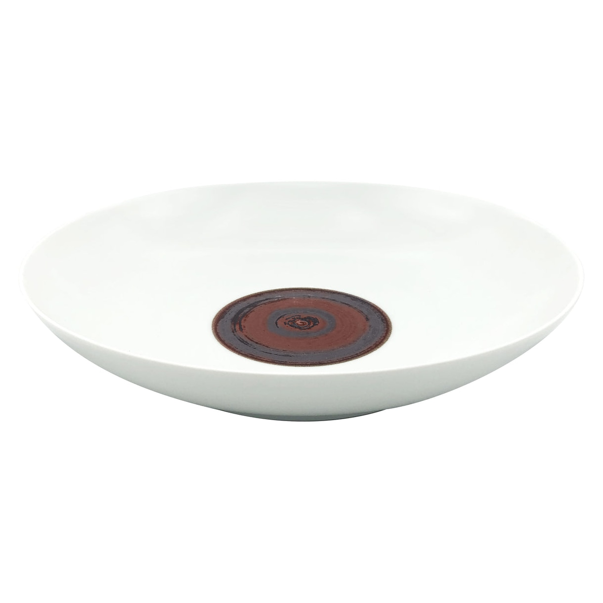 Jaune de Chrome, Tellure, Flat round dish, white