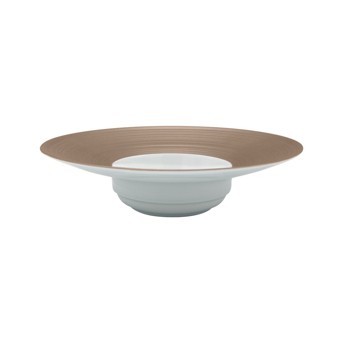 J.L Coquet, Hémisphère Grey Metallic, Rim soup plate, large
