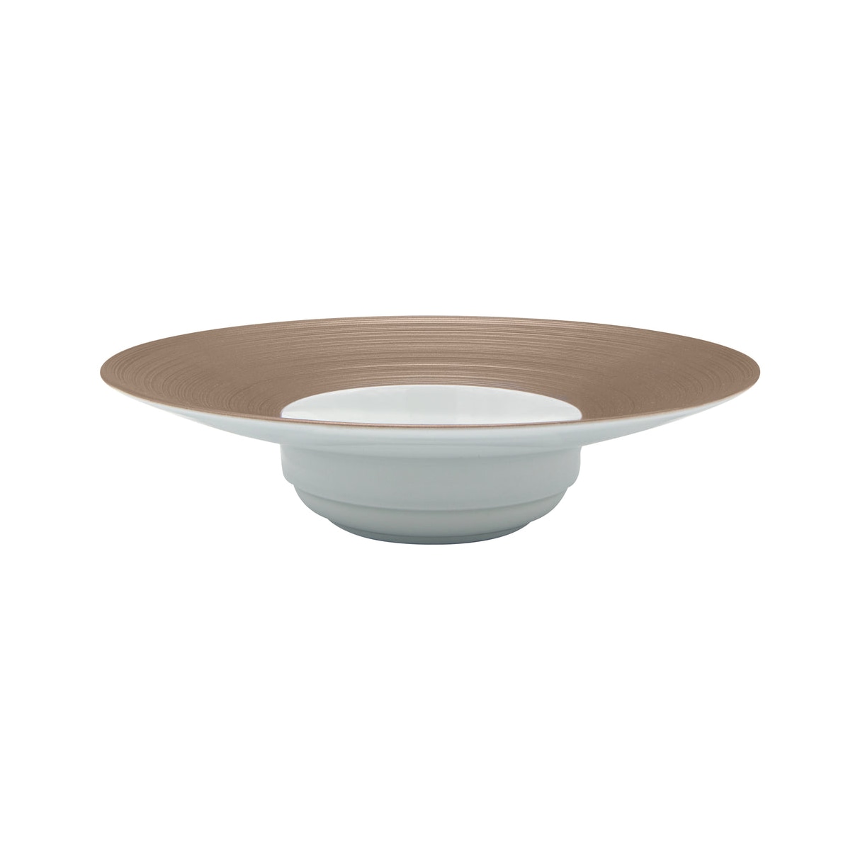 J.L Coquet, Hémisphère Grey Metallic, Rim soup plate, large