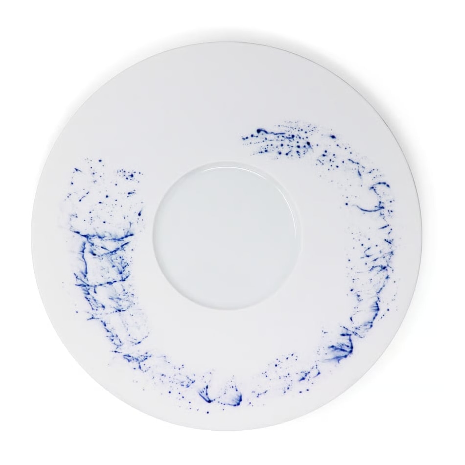Jaune de Chrome, Blue impression, 29cm plate