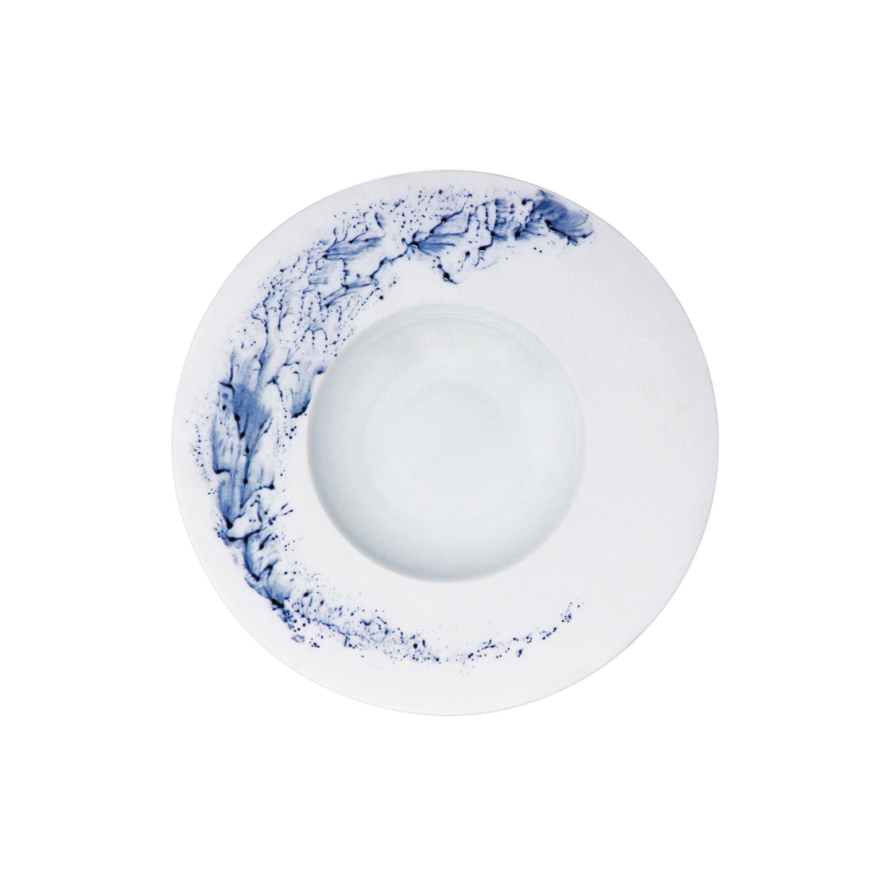 Jaune de Chrome, Blue impression, Rim soup plate, medium