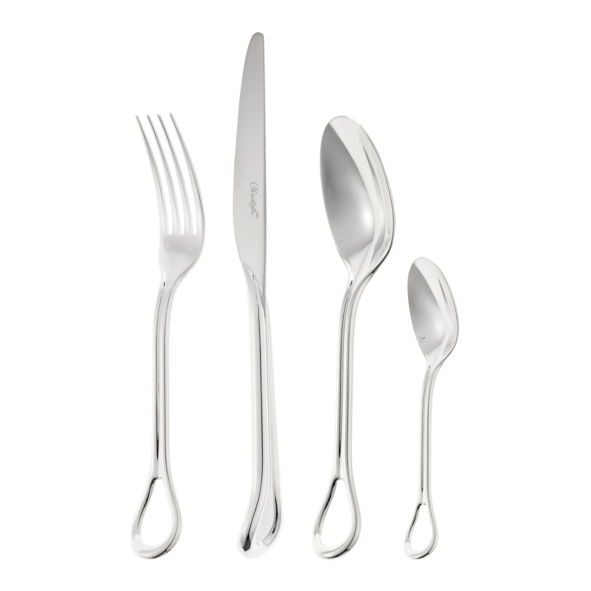 Christofle, Carrousel, silver plated, 24-piece flatware set with storage box