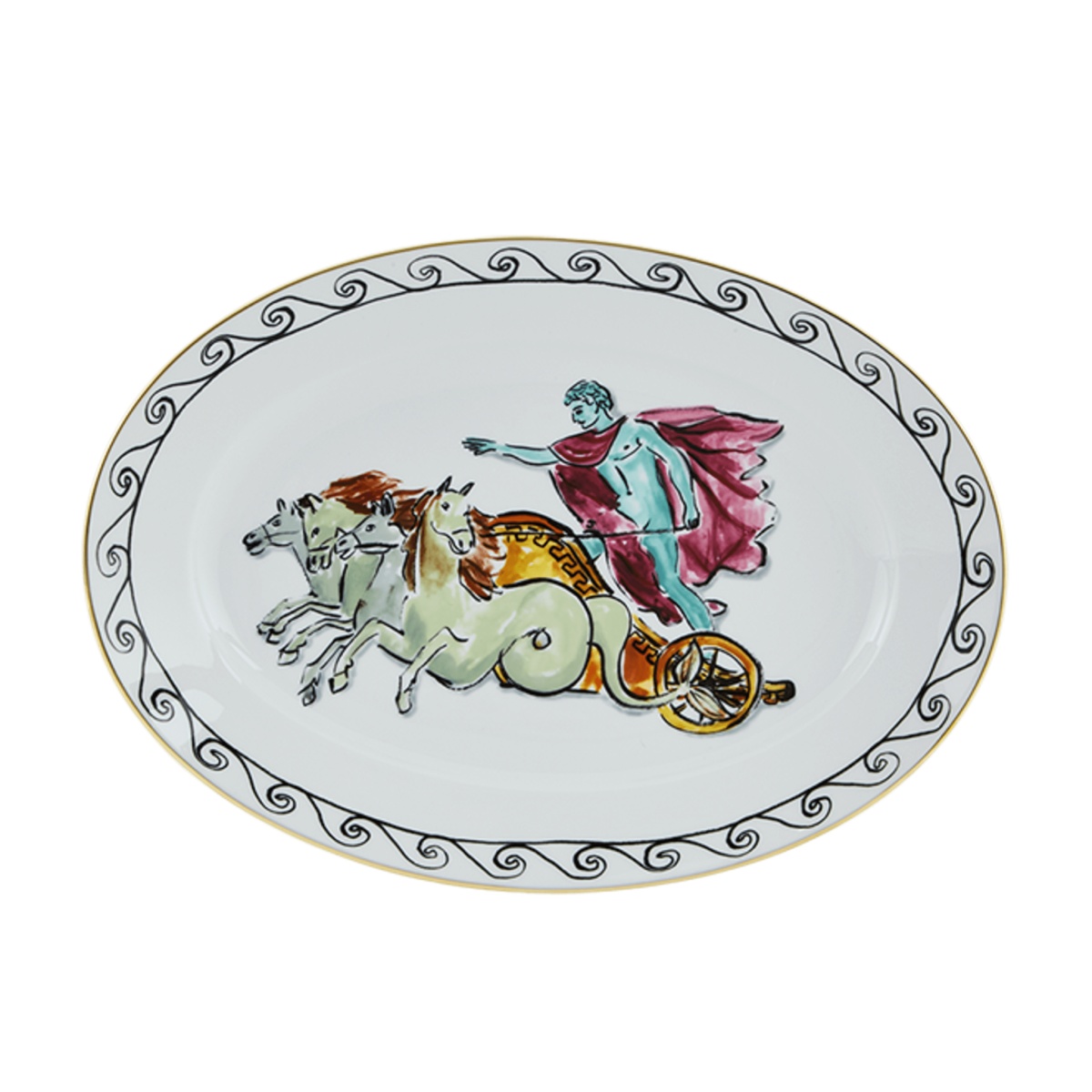 Ginori 1735, Il viaggio di Nettuno, Oval platter Chariot