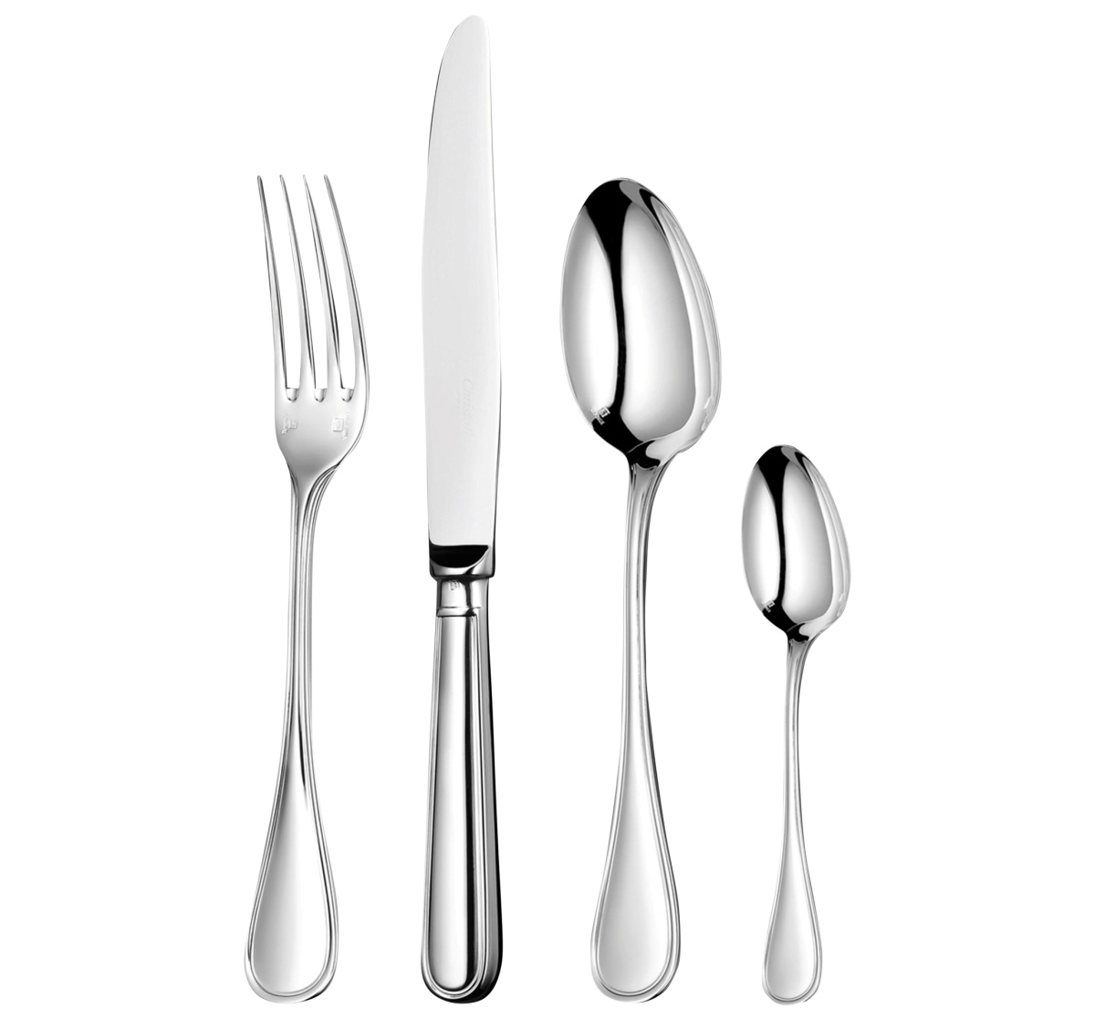 Christofle, Albi Acier cutlery, stainless steel, Flatware set for 6 people (24 pieces) with chest