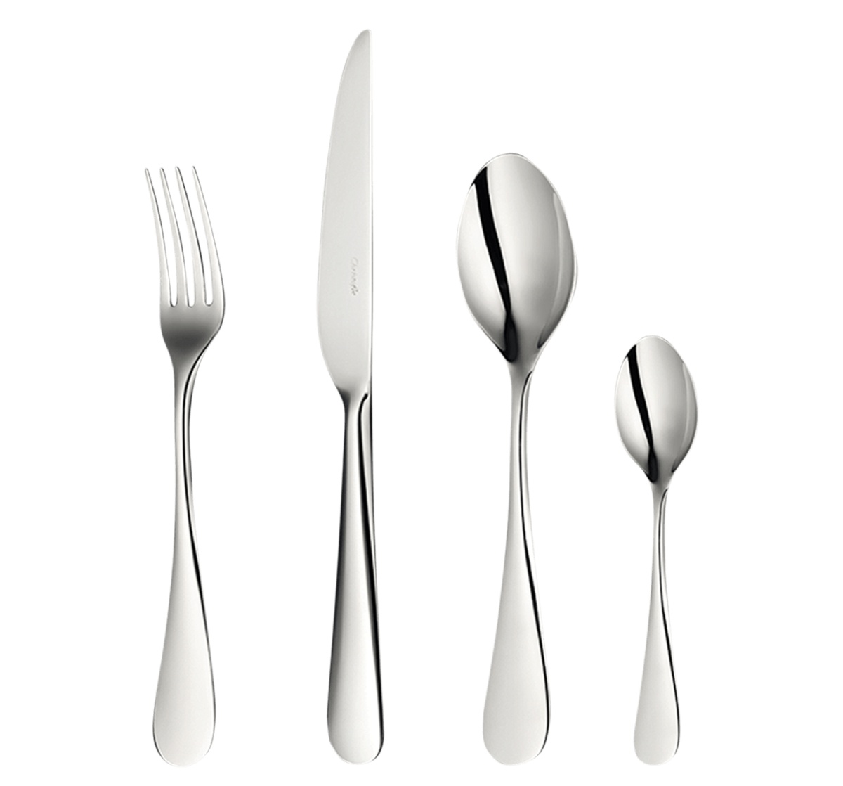 Christofle, Origine cutlery, stainless steel, Flatware set for 6 people (24 pieces) with chest