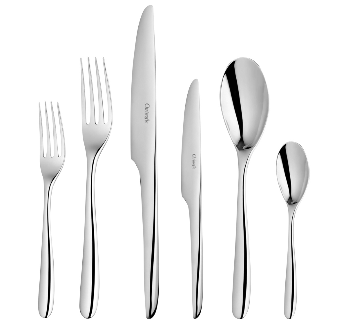 Christofle, L'âme de Christofle, stainless steel, Flatware set for 6 people (36 pieces) with chest