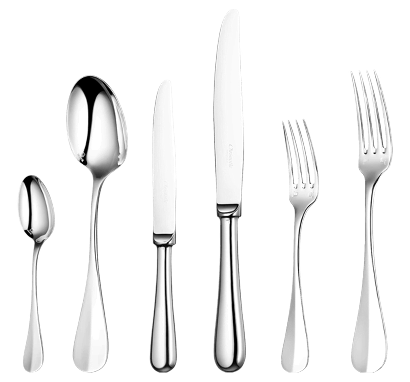 Christofle, Fidelio cutlery, silver plated, Flatware set for 6 people (36 pieces) with chest