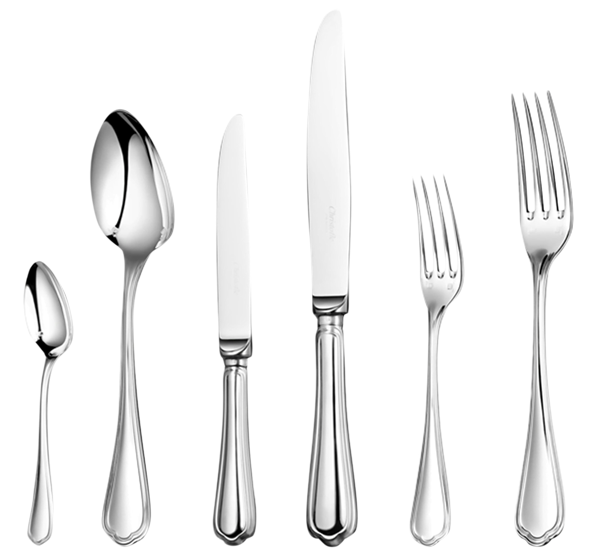 Christofle, Spatours, silver plated, Flatware set for 6 people (24 pieces) with chest
