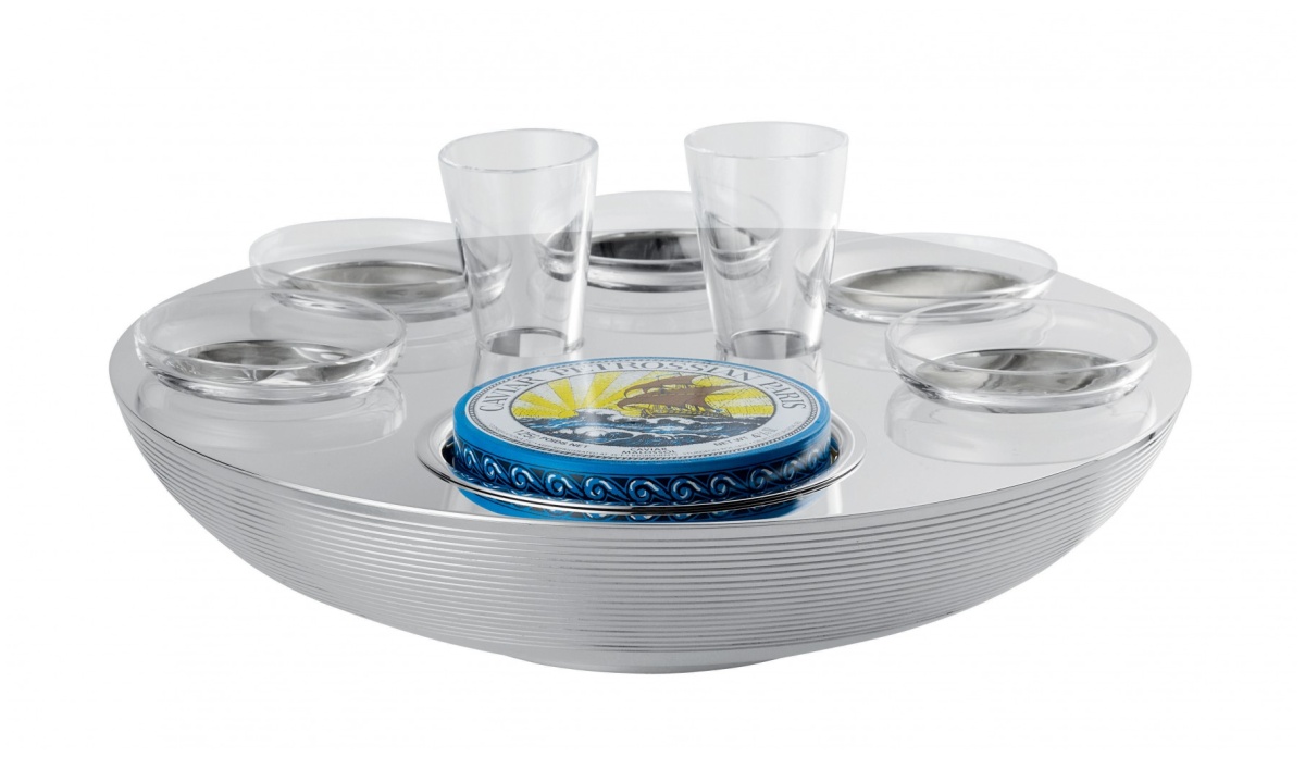 Ercuis, Transat accessories, Caviar-vodka set 2pers 5condiments