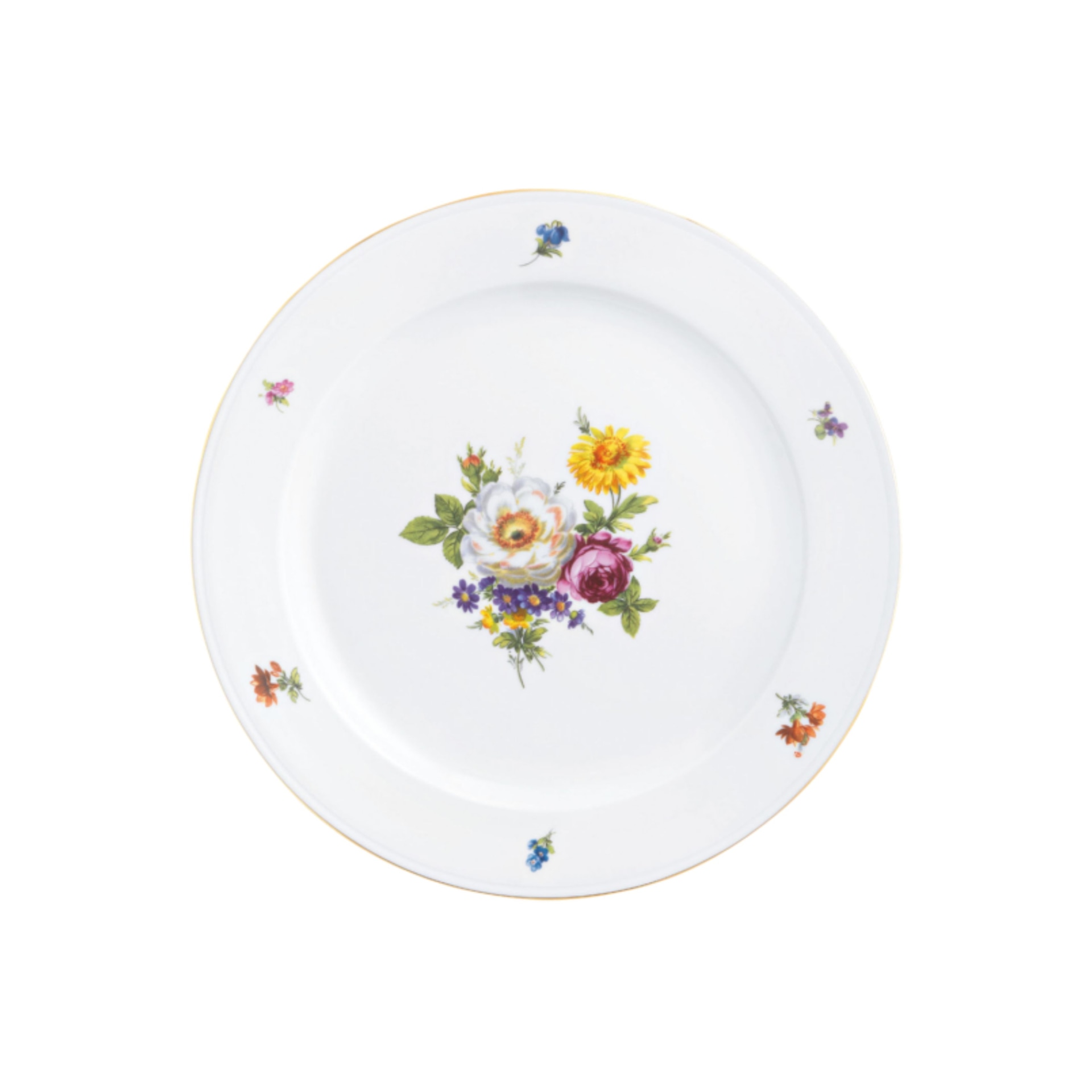 Fürstenberg, Alt fürstenberg bunte blume, Dinner plate, large