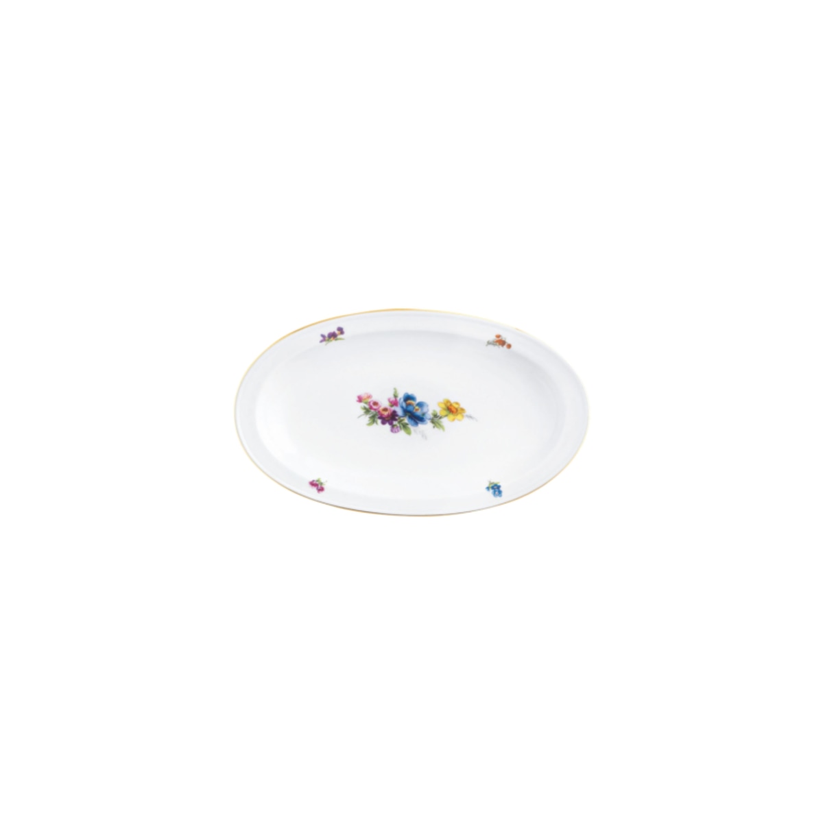 Fürstenberg, Alt fürstenberg bunte blume, Oval platter, small