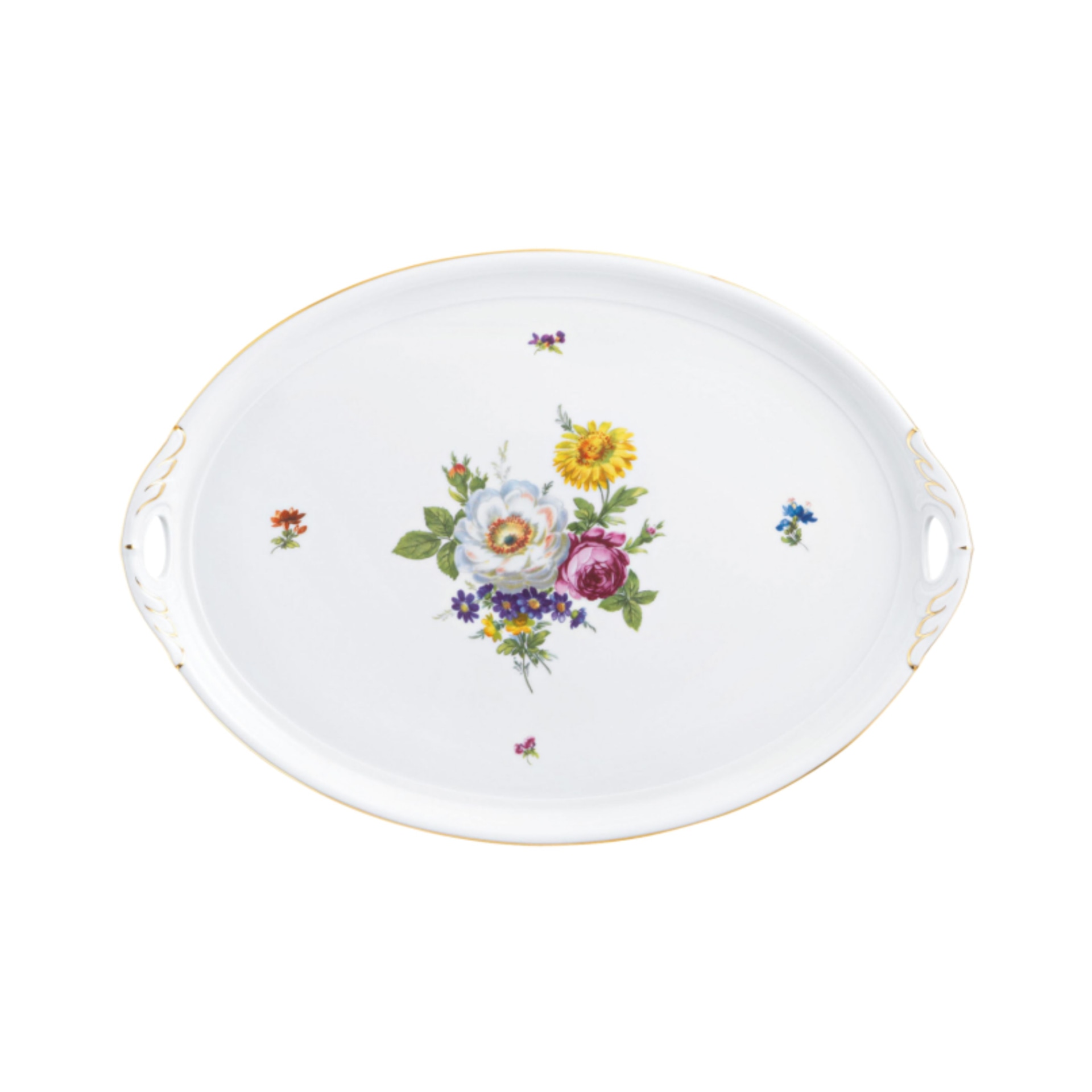 Fürstenberg, Alt fürstenberg bunte blume, Oval platter, extra large
