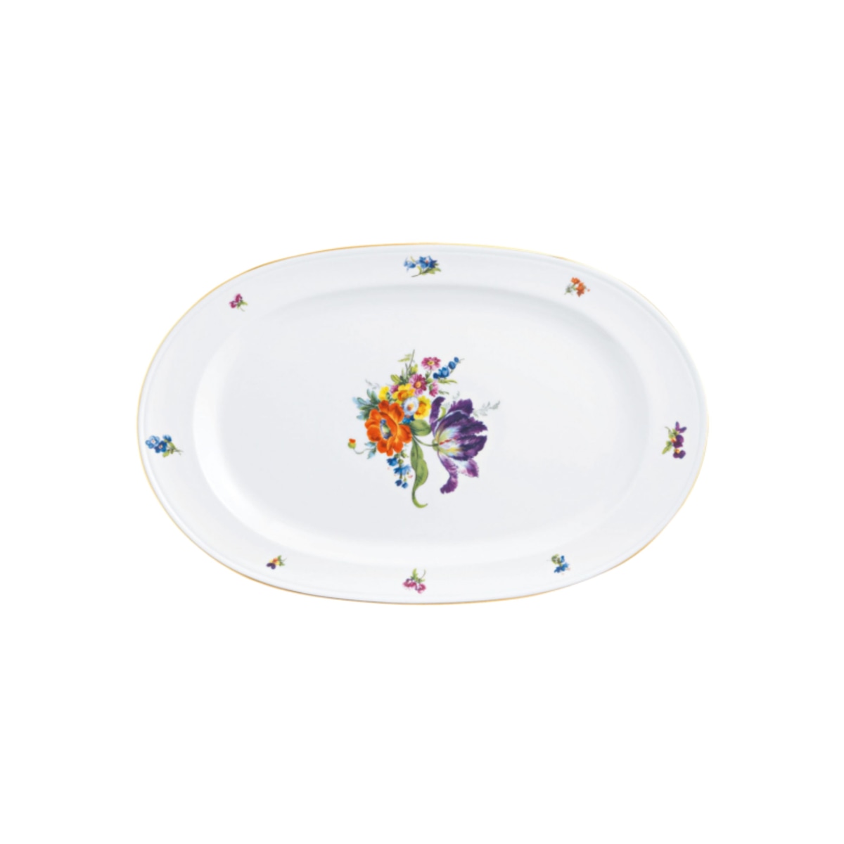 Fürstenberg, Alt fürstenberg bunte blume, Oval platter, medium