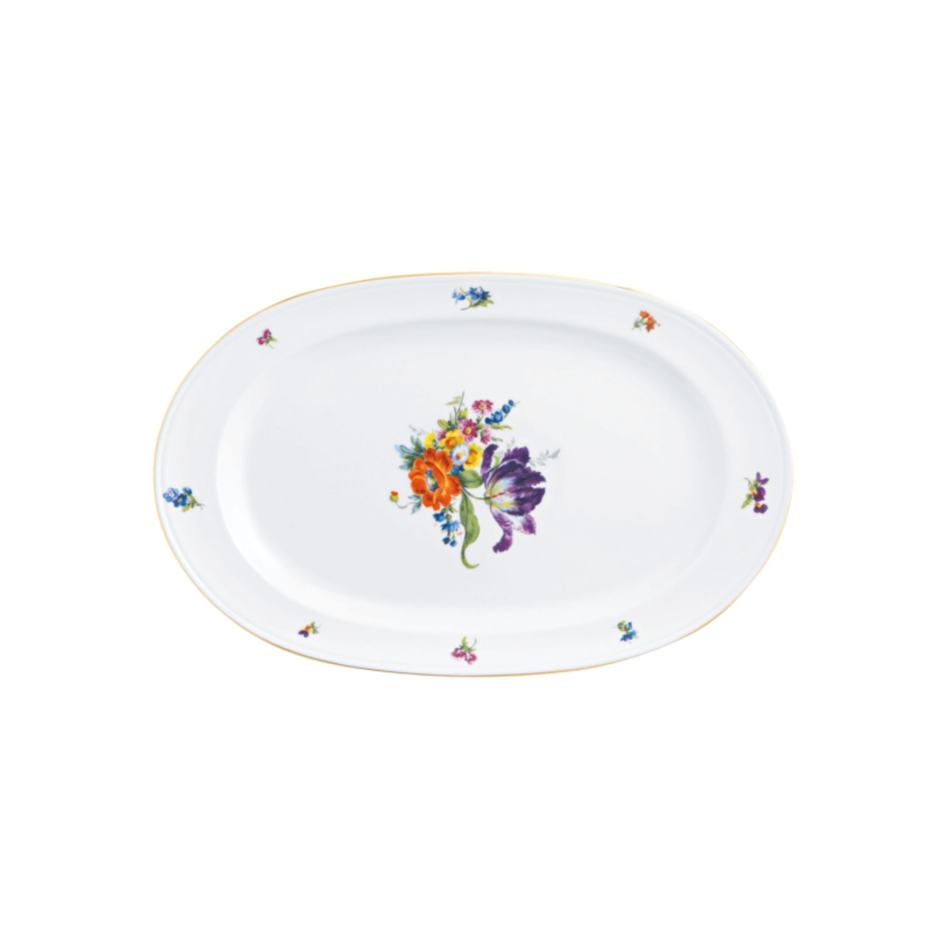 Fürstenberg, Alt fürstenberg bunte blume, Oval platter, medium