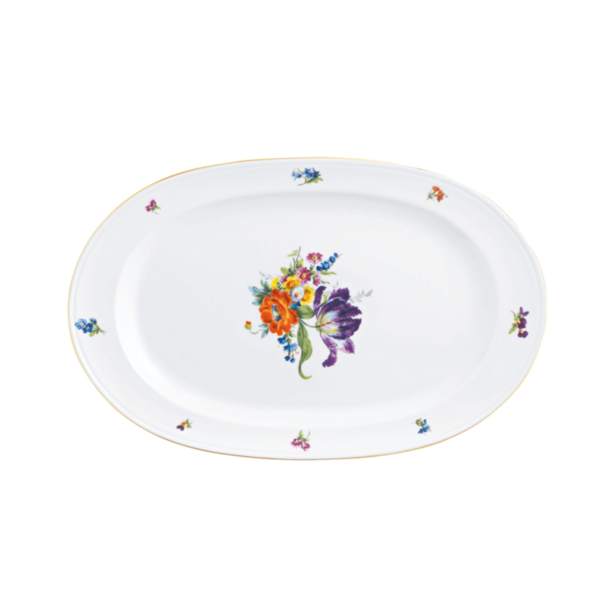 Fürstenberg, Alt fürstenberg bunte blume, Oval platter, large