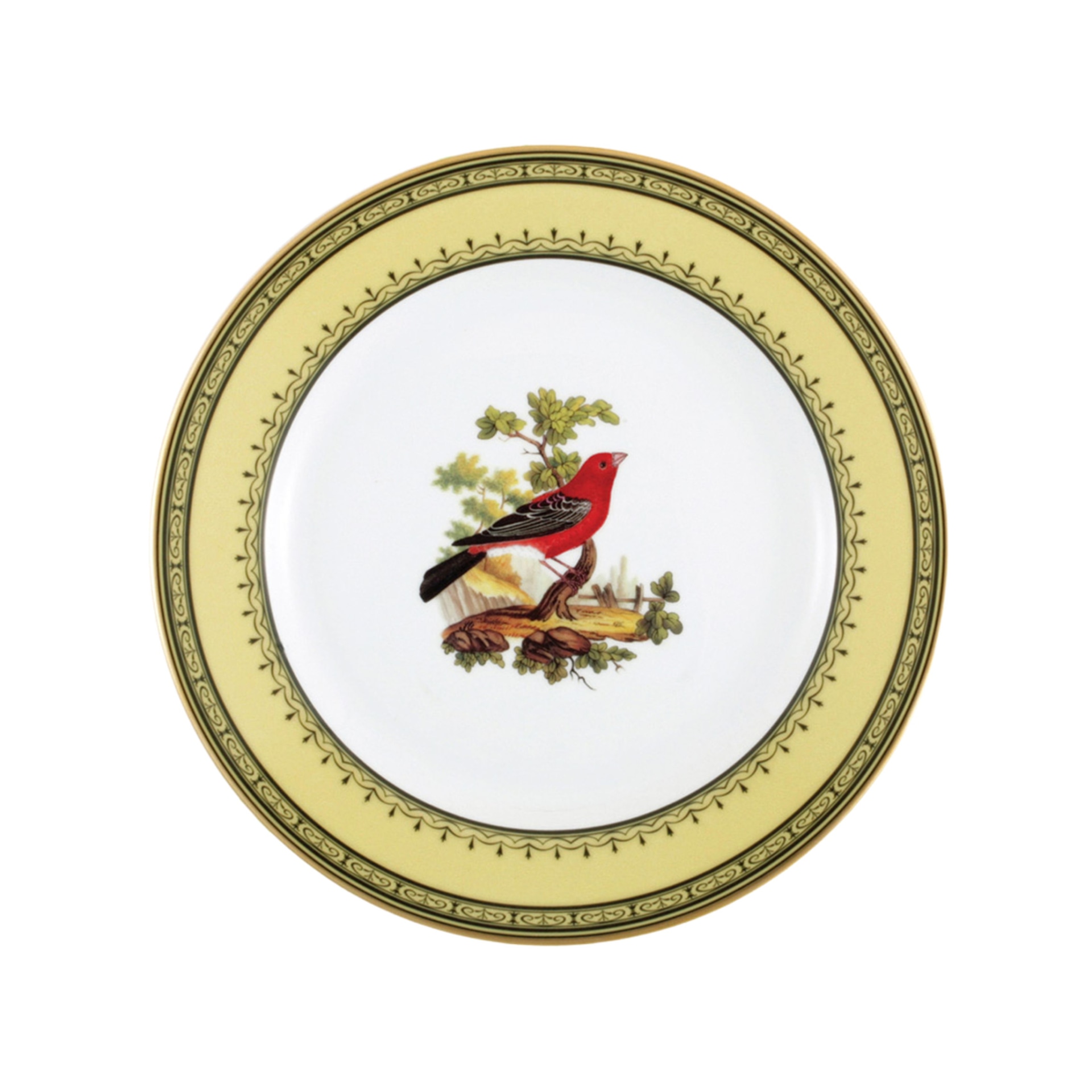Bernardaud, Jardin du Roi, Salad plate, evening grosbeak