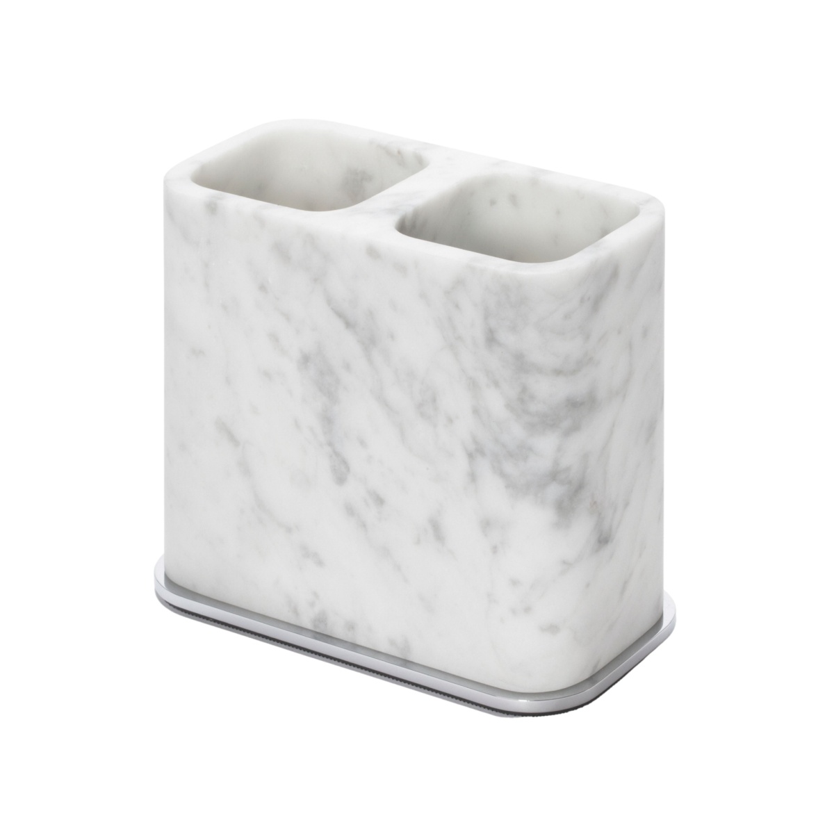 Giobagnara, Polo Arabescato White Marble Bathroom Set, Double toothbrush holder