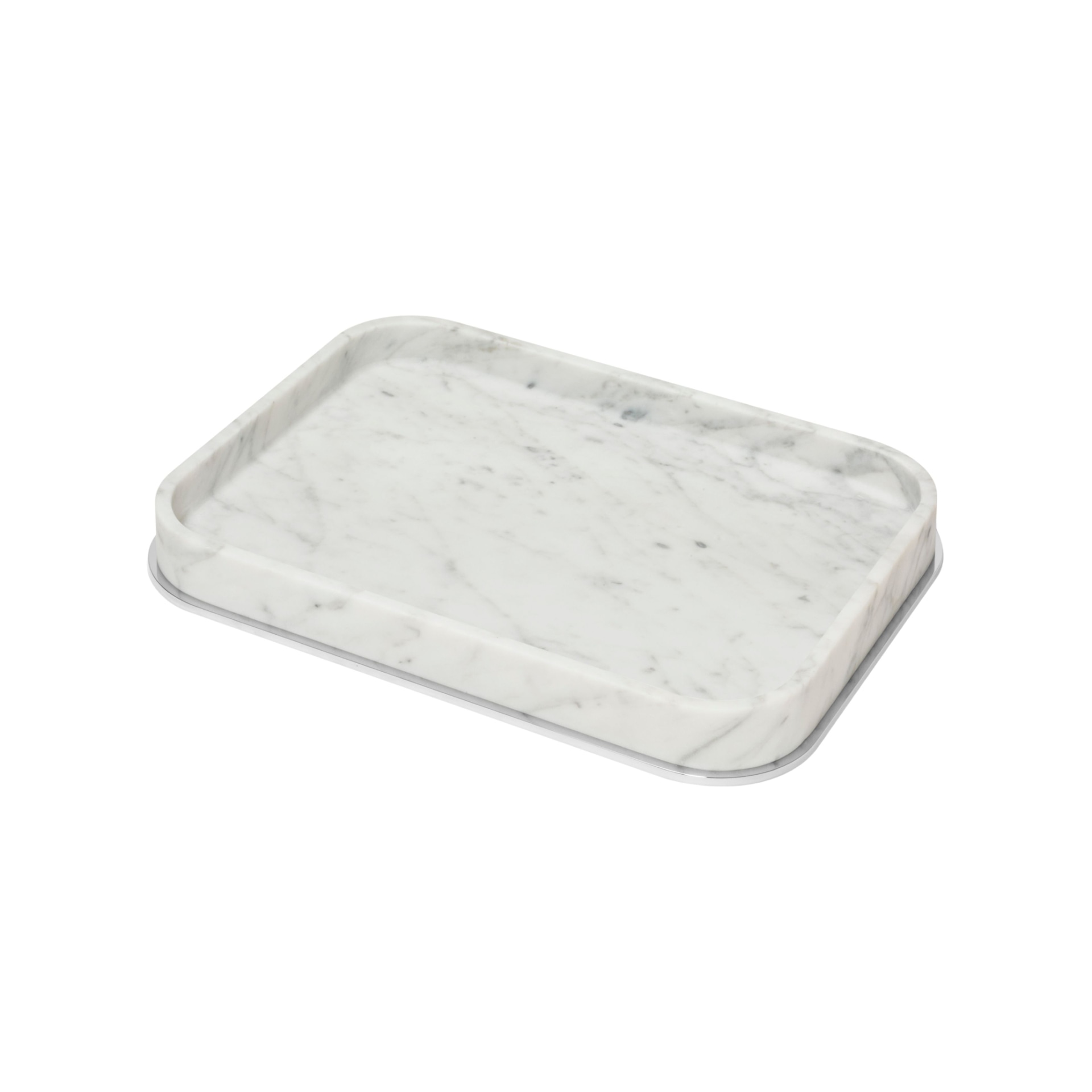 Giobagnara, Polo Arabescato White Marble Bathroom Set, Rectangular valet tray, large