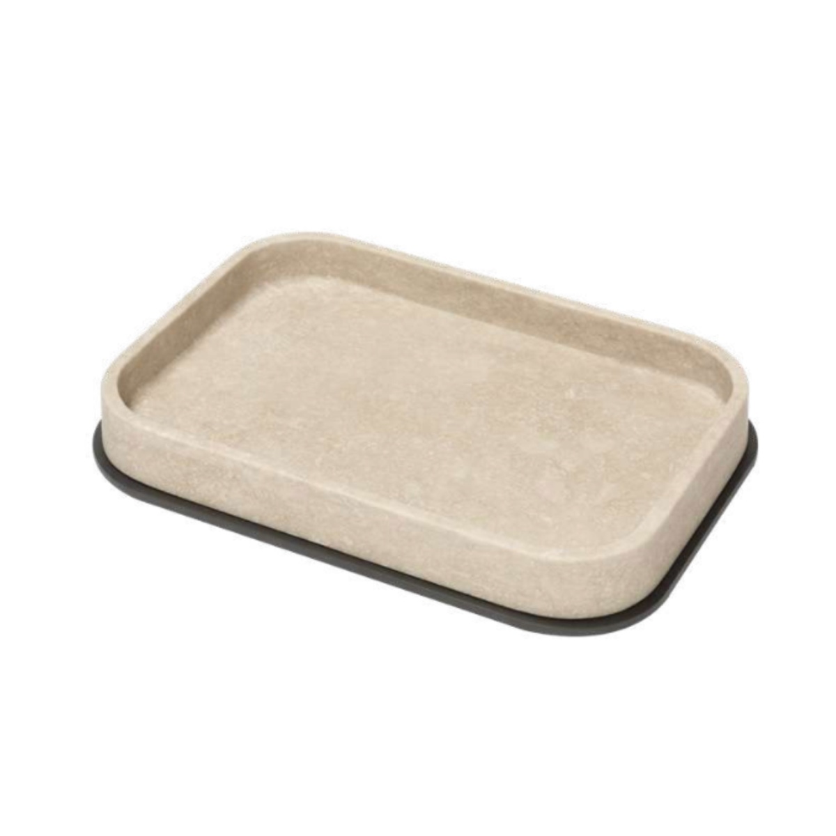 Giobagnara, Polo Travertino Marble Bathroom Set, Rectangular valet tray, large