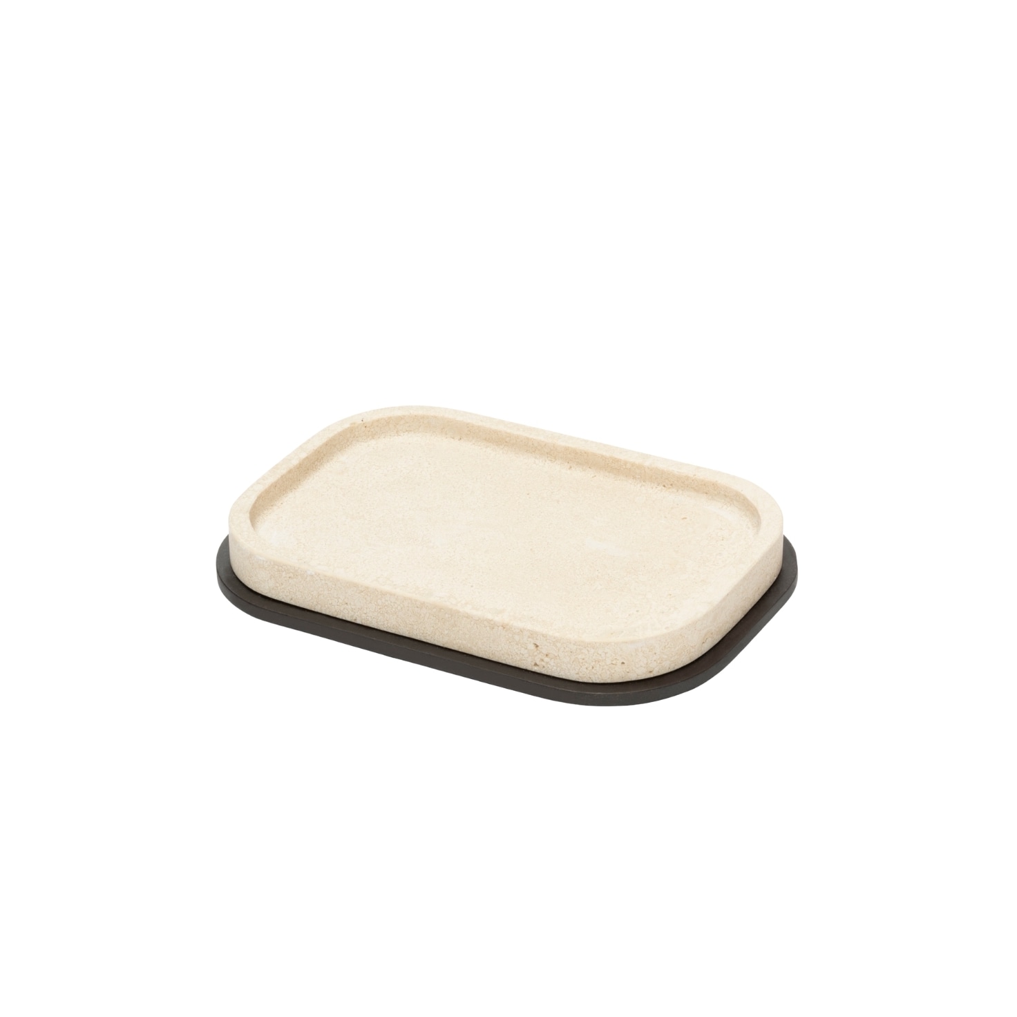Giobagnara, Polo Travertino Marble Bathroom Set, Rectangular valet tray, small
