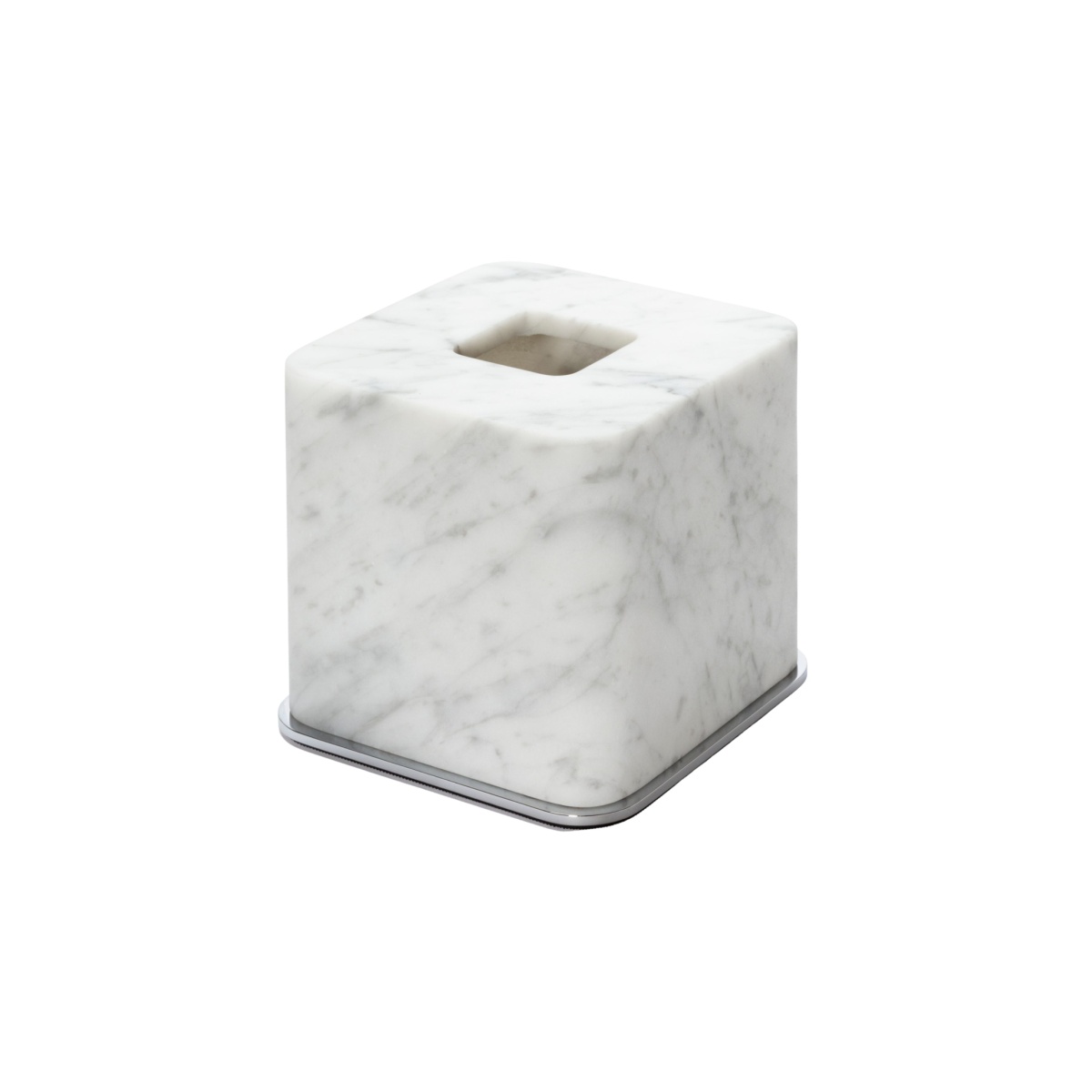 Giobagnara, Polo Arabescato White Marble Bathroom Set, Square tissue holder