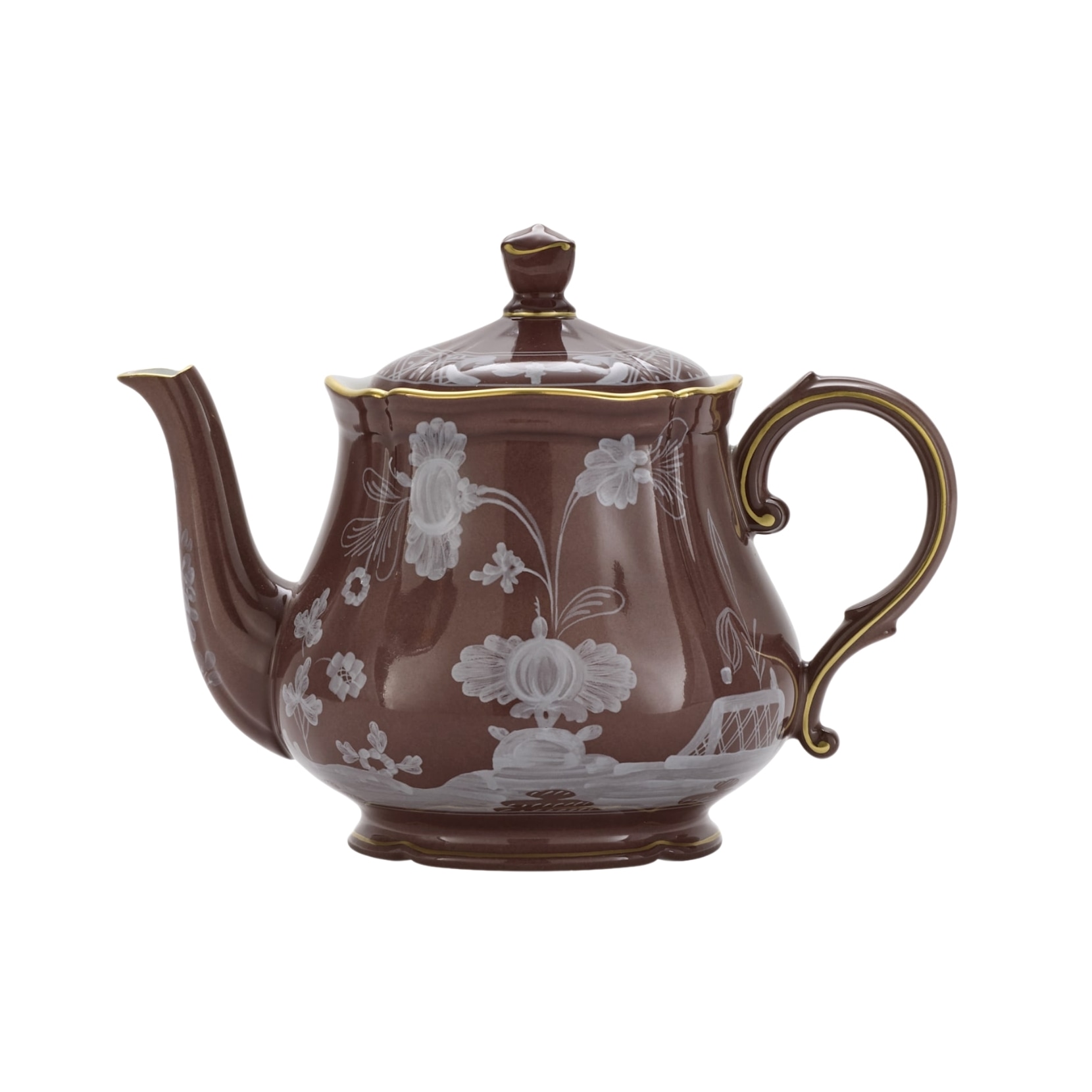 Ginori 1735, Oriente Italiano Castagna & Meringa, Teapot, castagna
