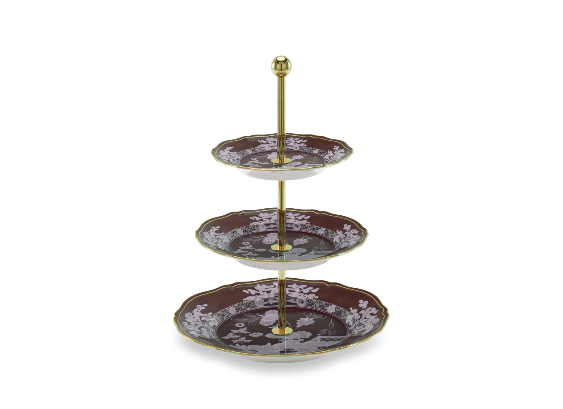 Ginori 1735, Oriente Italiano Castagna & Meringa, 3-tier serving stand