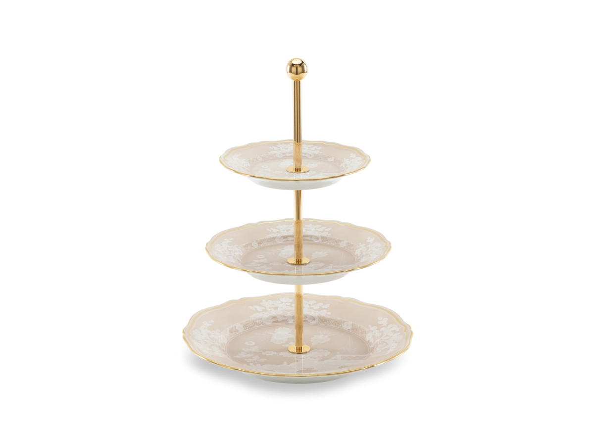 Ginori 1735, Oriente Italiano Castagna & Meringa, 3-tier serving stand